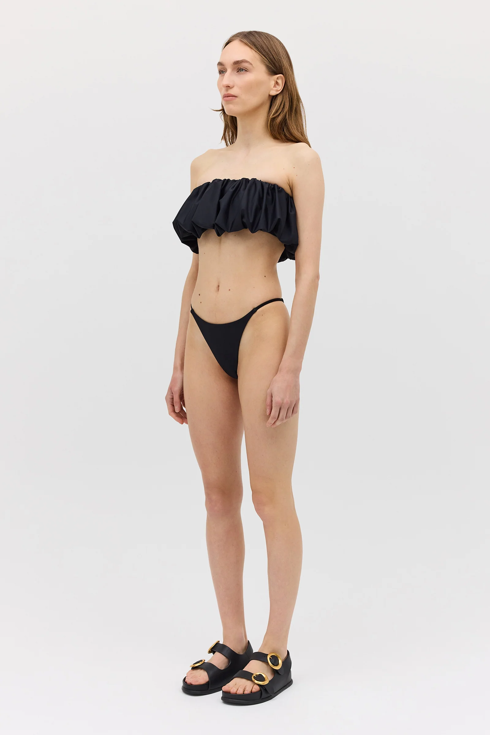 BLACK SPANDEX EXHALE SWIM BOTTOM - Image 4