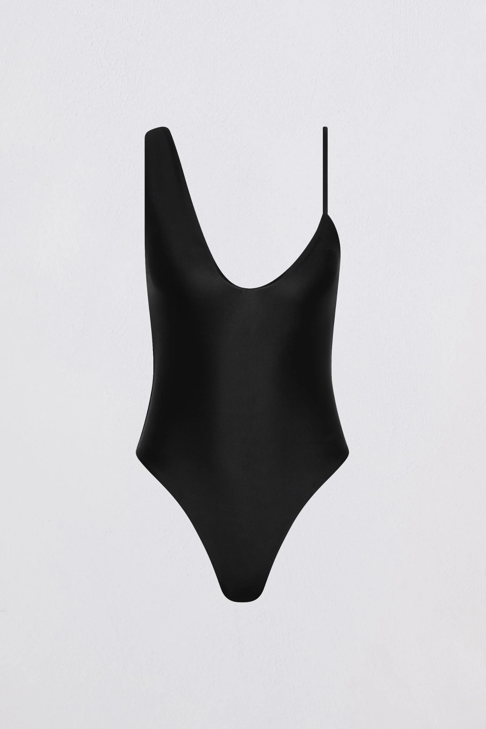 BLACK SPANDEX PLUNGE ONE PIECE - Image 8