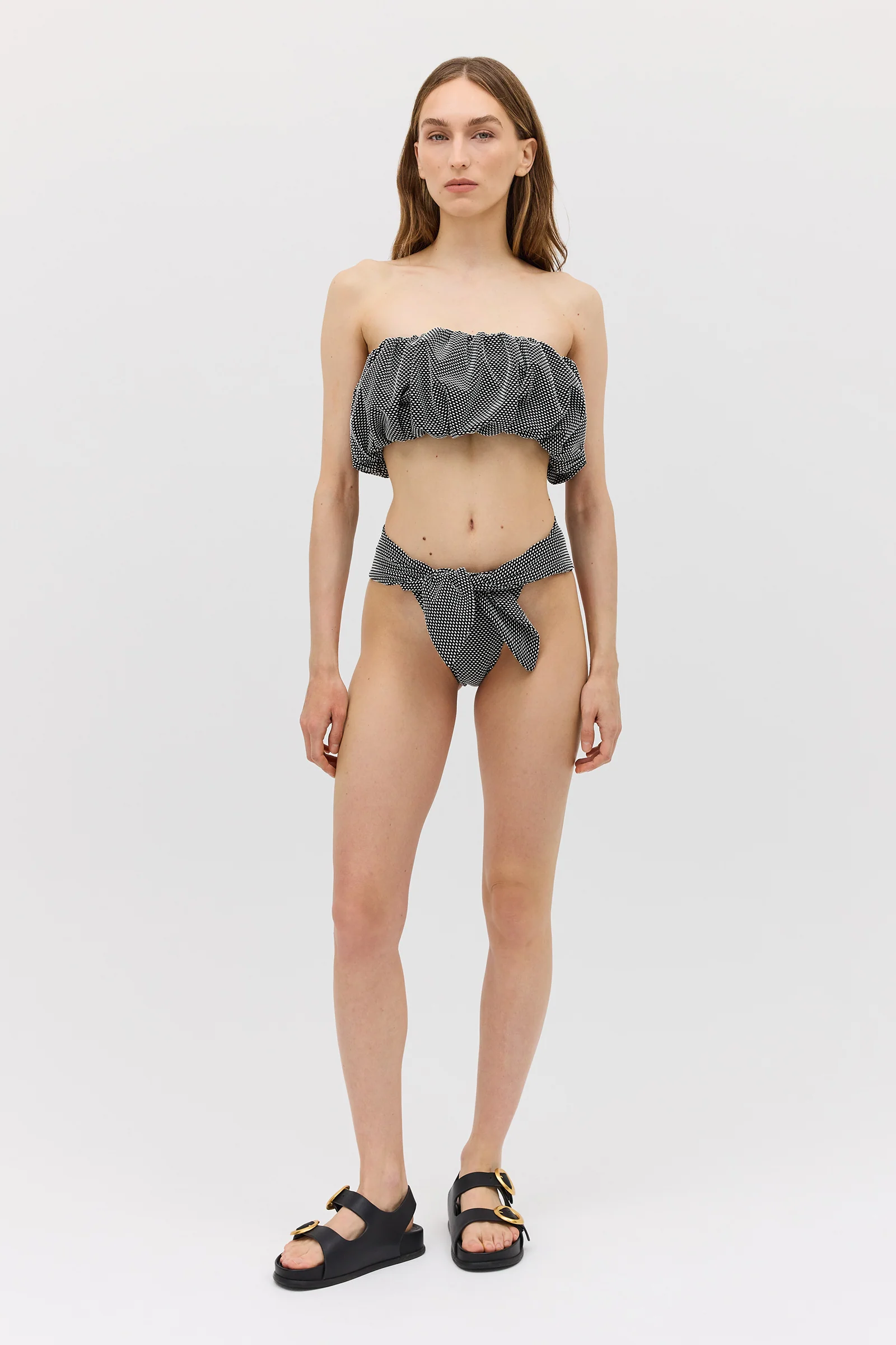 BLACK SPOT JACQUARD HAZEL SWIM TOP - Image 3