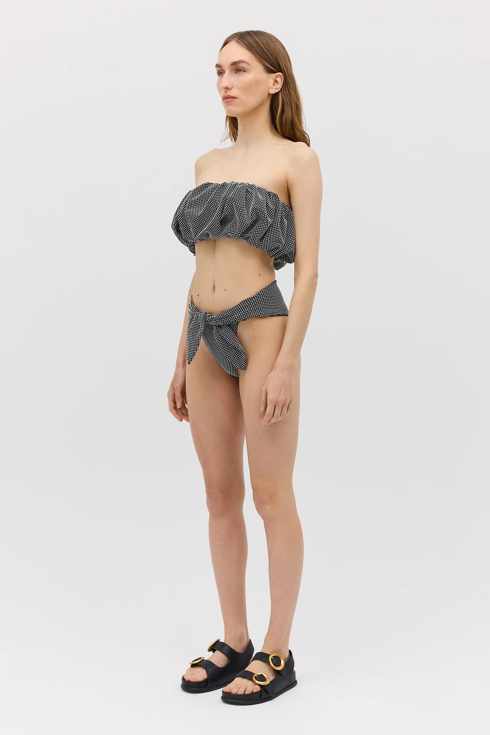 BLACK SPOT JACQUARD HAZEL SWIM TOP - Image 4