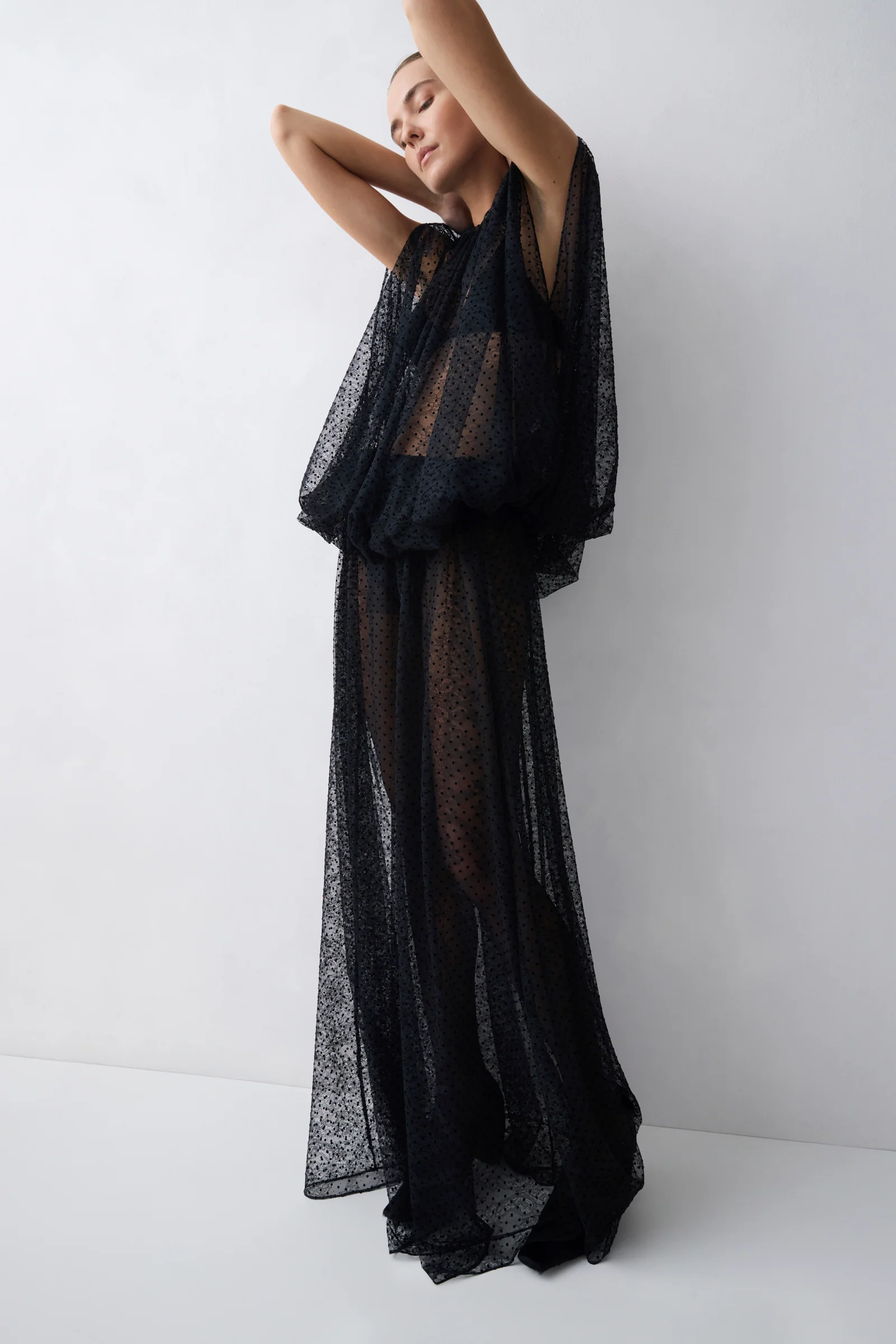 BLACK SPOT LACE GIOVANNA TOP - Image 3