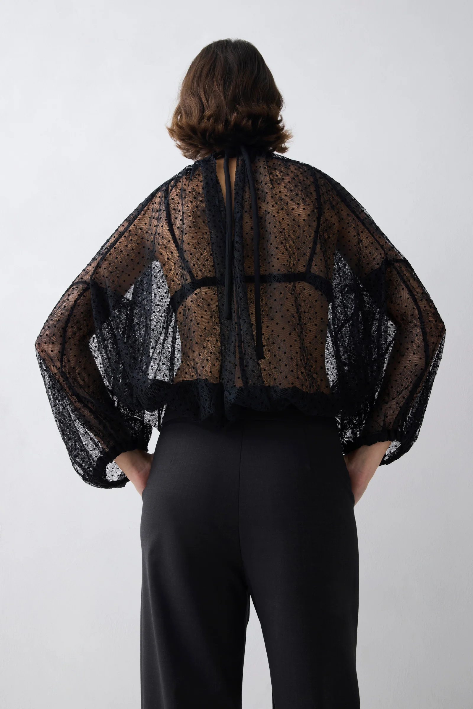 BLACK SPOT LACE HORIZON TOP - Image 5