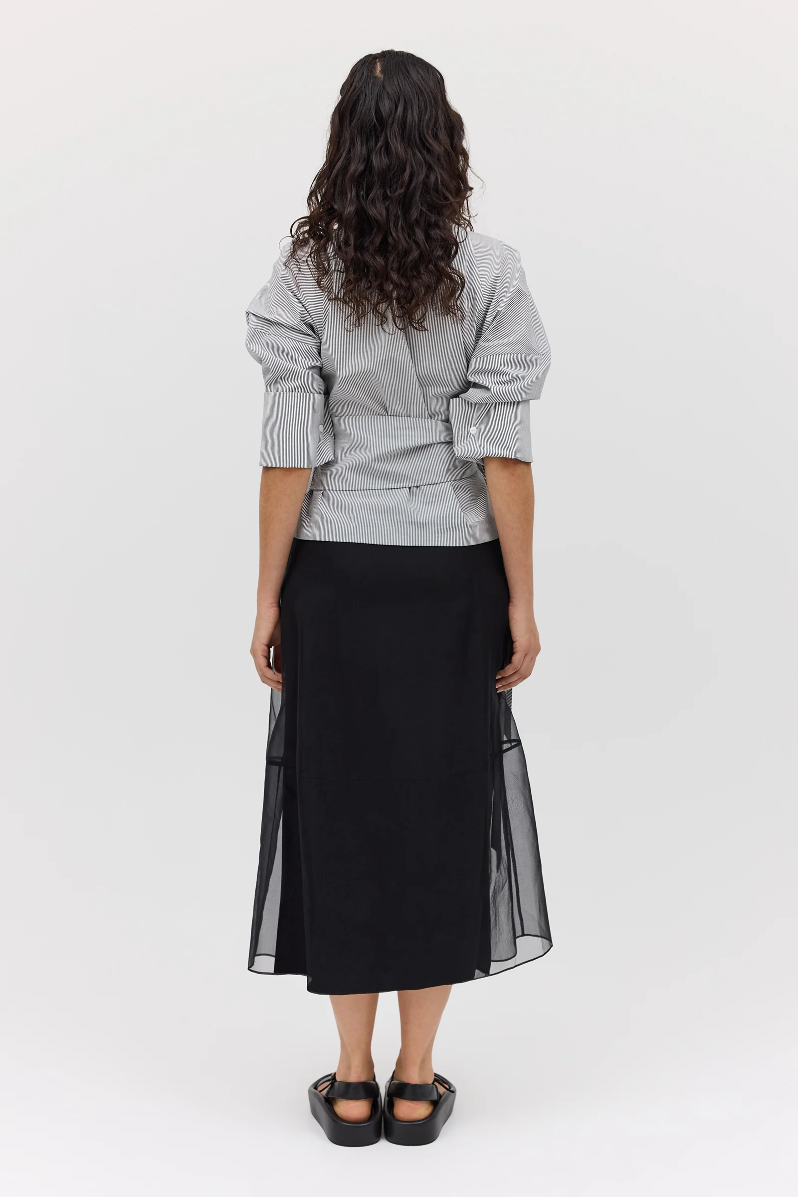 BLACK STRIPE COTTON ENTHRAL TOP - Image 9