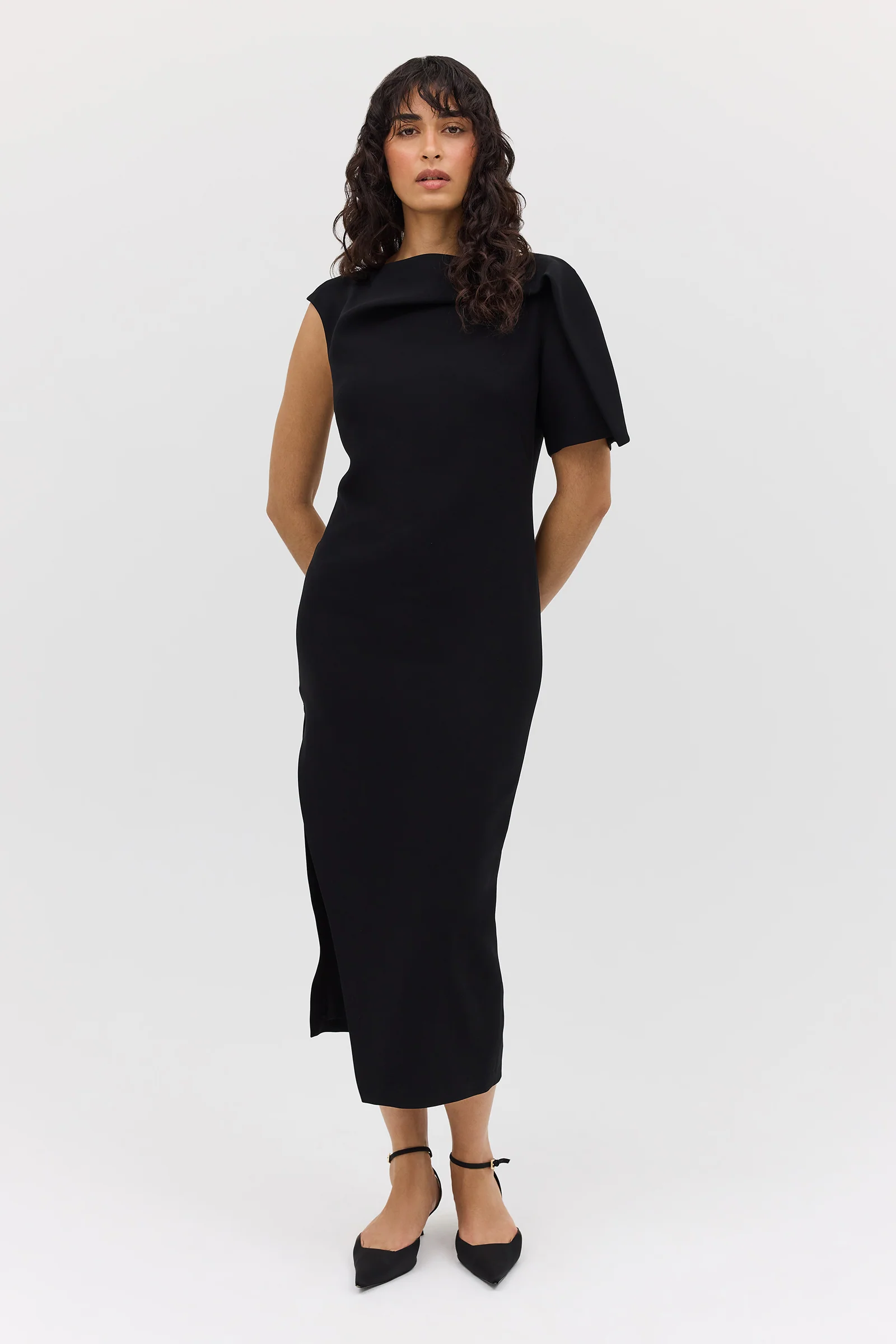 BLACK SUITING ANNEX DRESS - Image 3