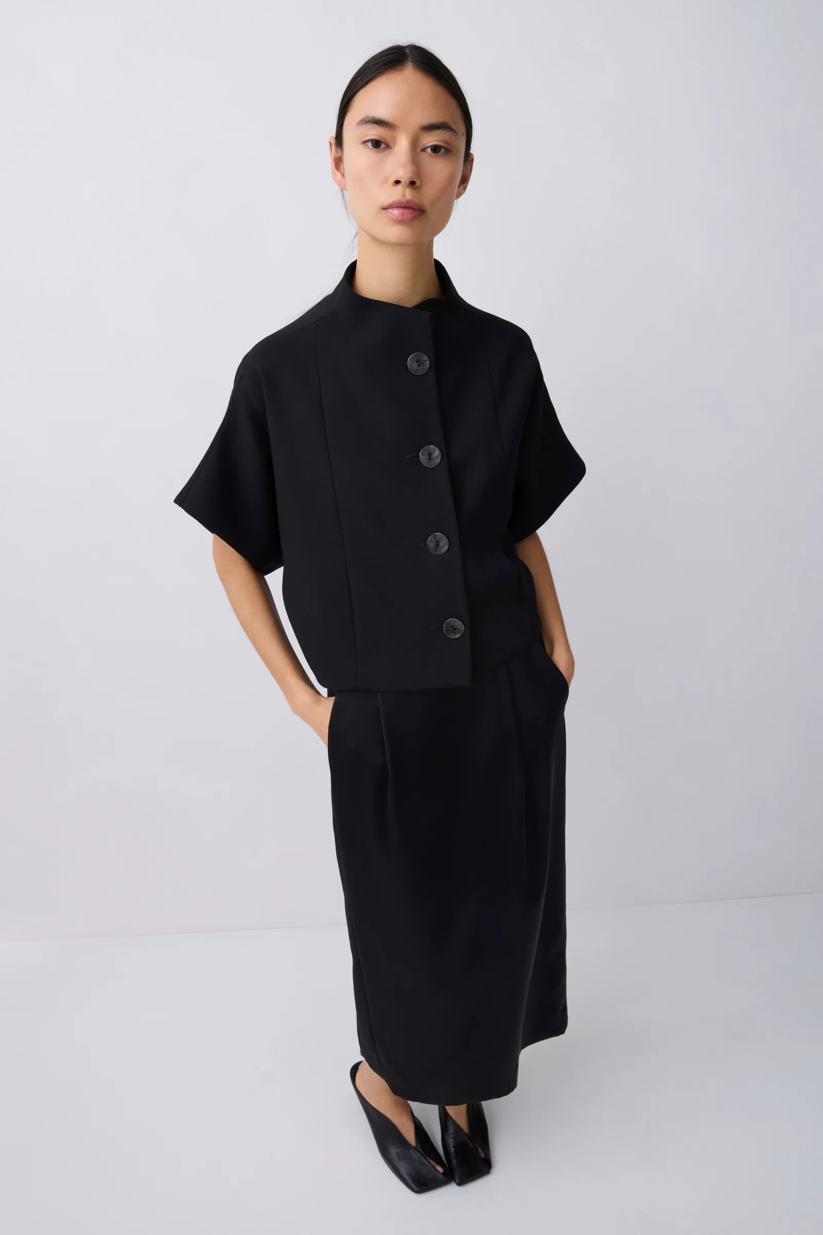 BLACK WOOL SUITING MUTUAL JACKET - Image 2