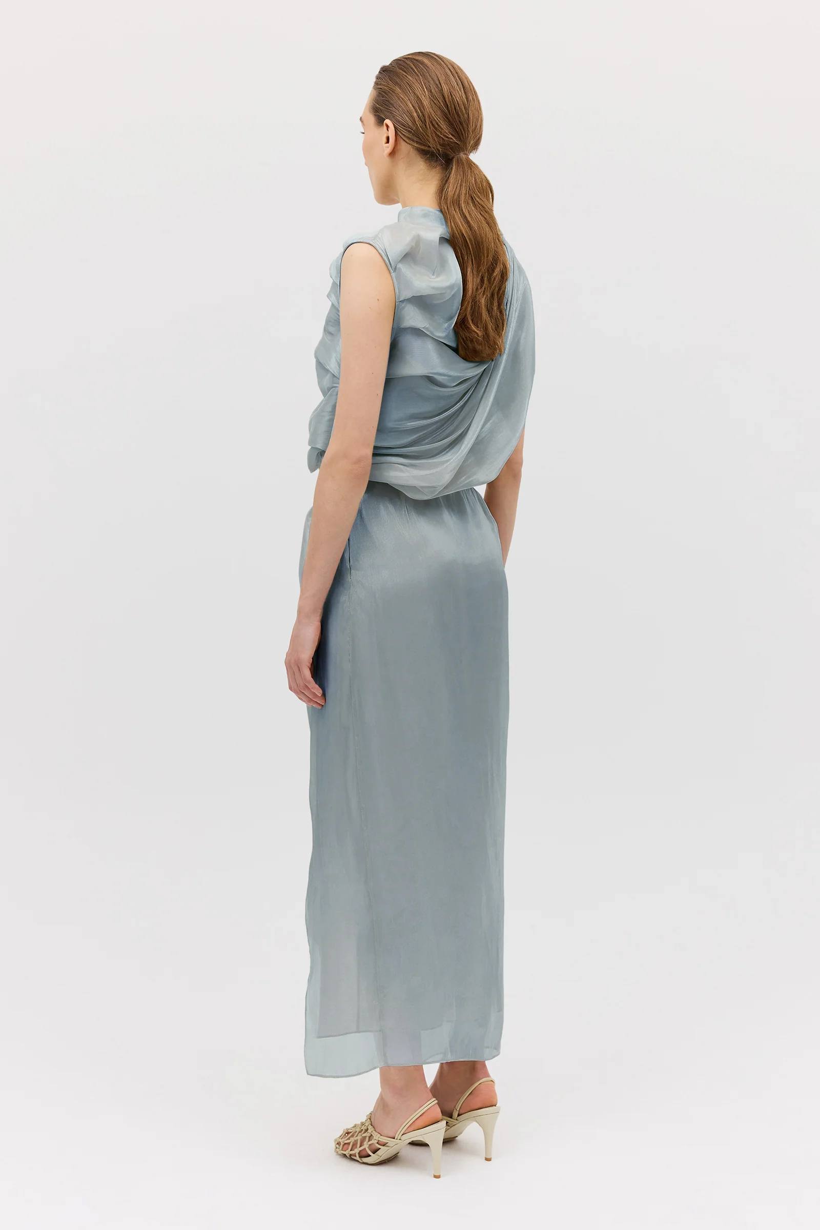 BLUE LIQUID ORGANZA DRIFT SKIRT - Image 5