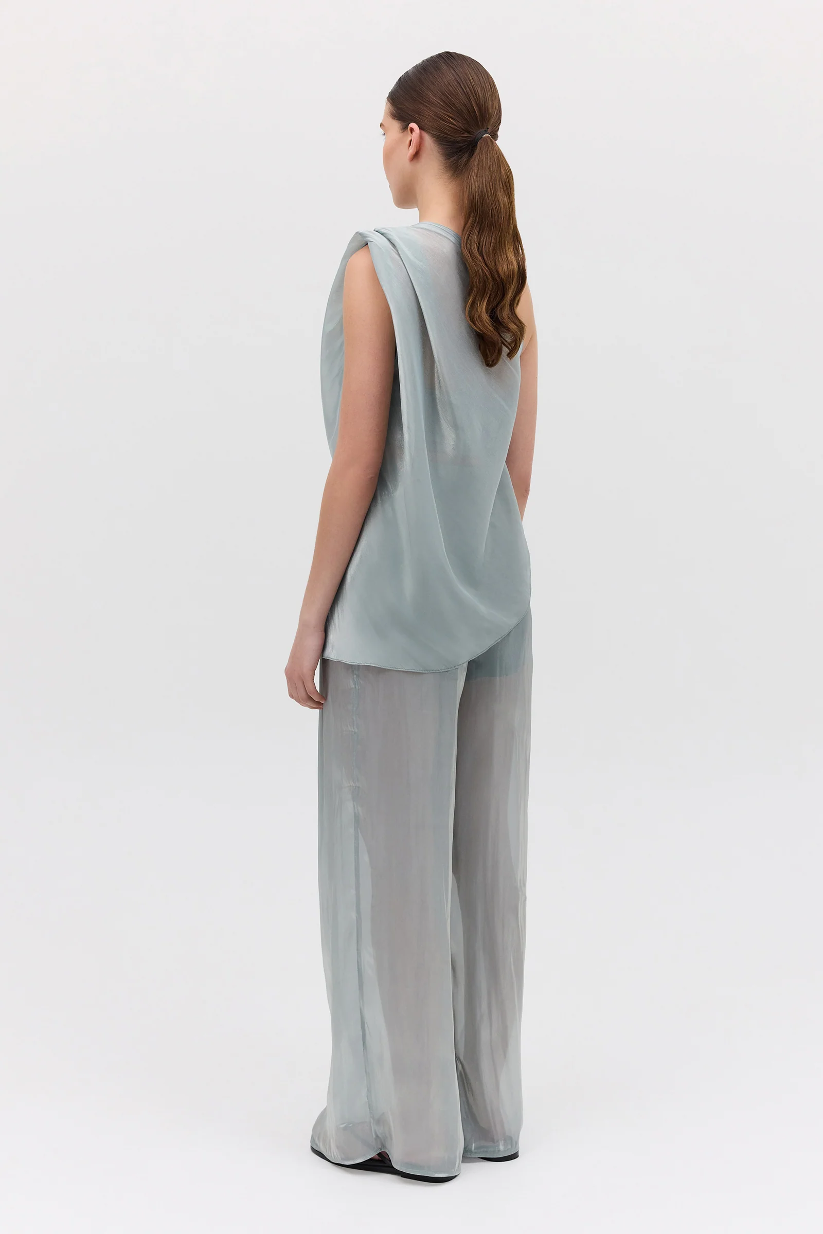 BLUE LIQUID ORGANZA PROCESSION PANT - Image 5
