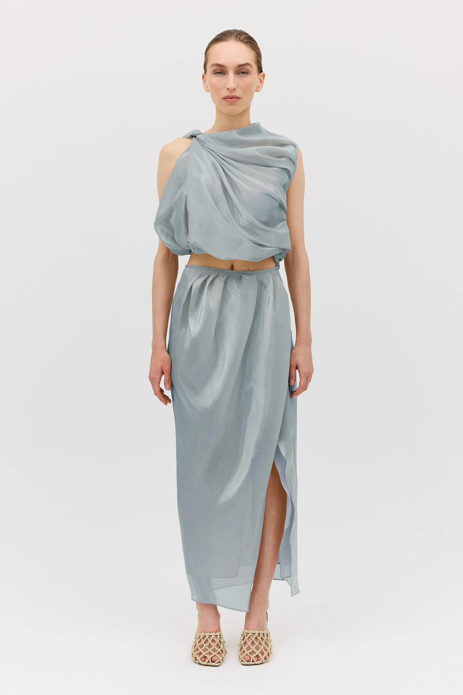 BLUE LIQUID ORGANZA TUMBLE TOP - Image 3