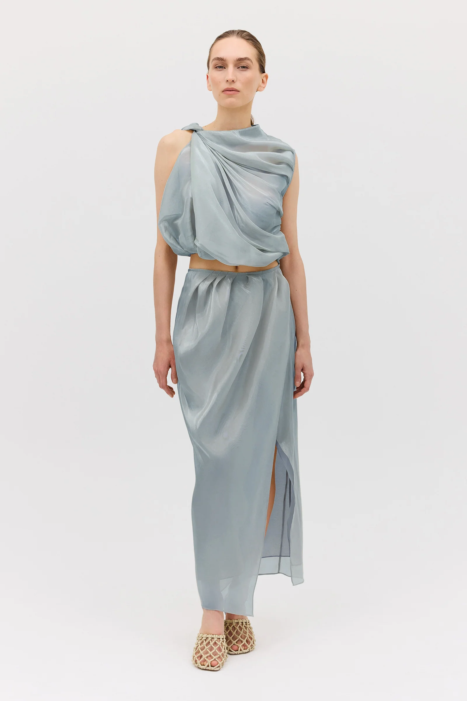 BLUE LIQUID ORGANZA TUMBLE TOP - Image 4
