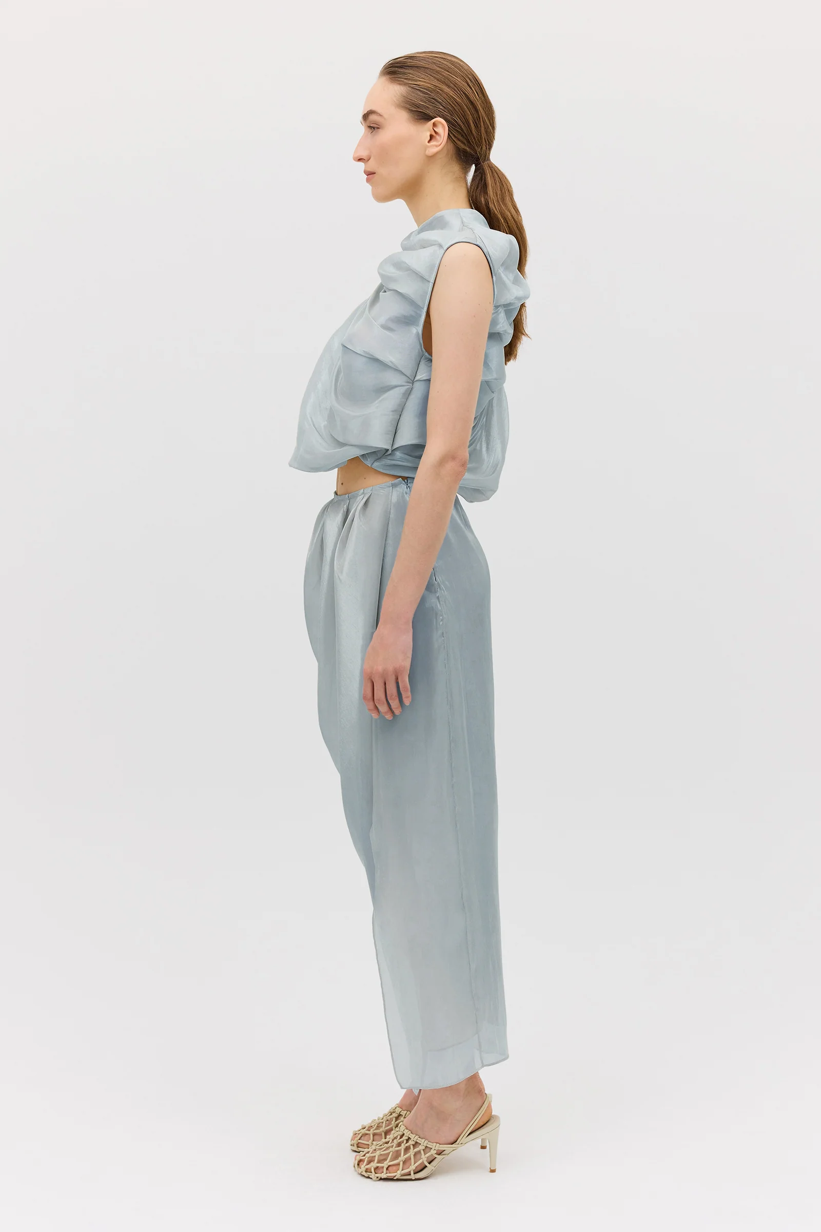BLUE LIQUID ORGANZA TUMBLE TOP - Image 6