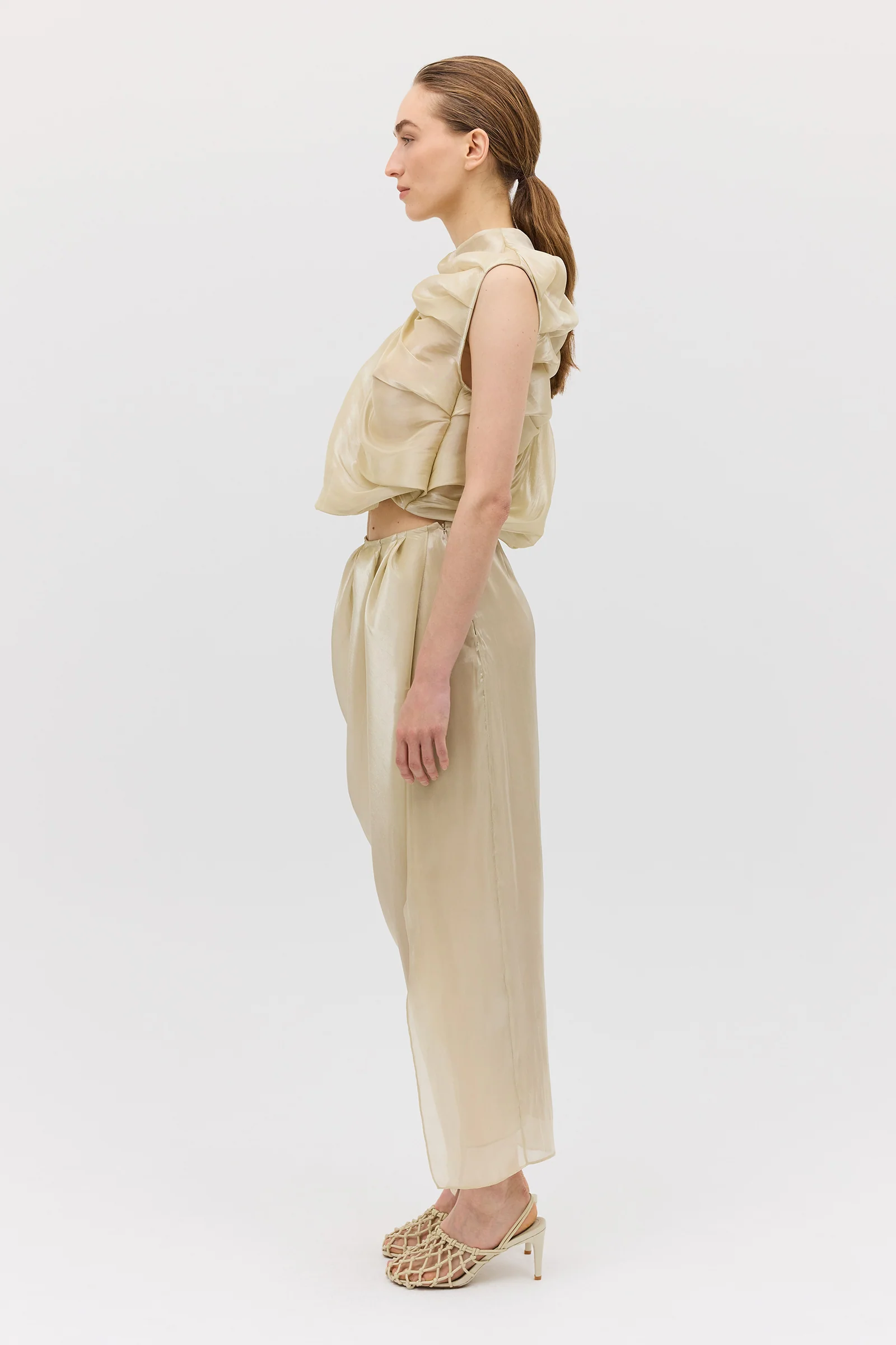 CHAMPAGNE LIQUID ORGANZA TUMBLE TOP - Image 6
