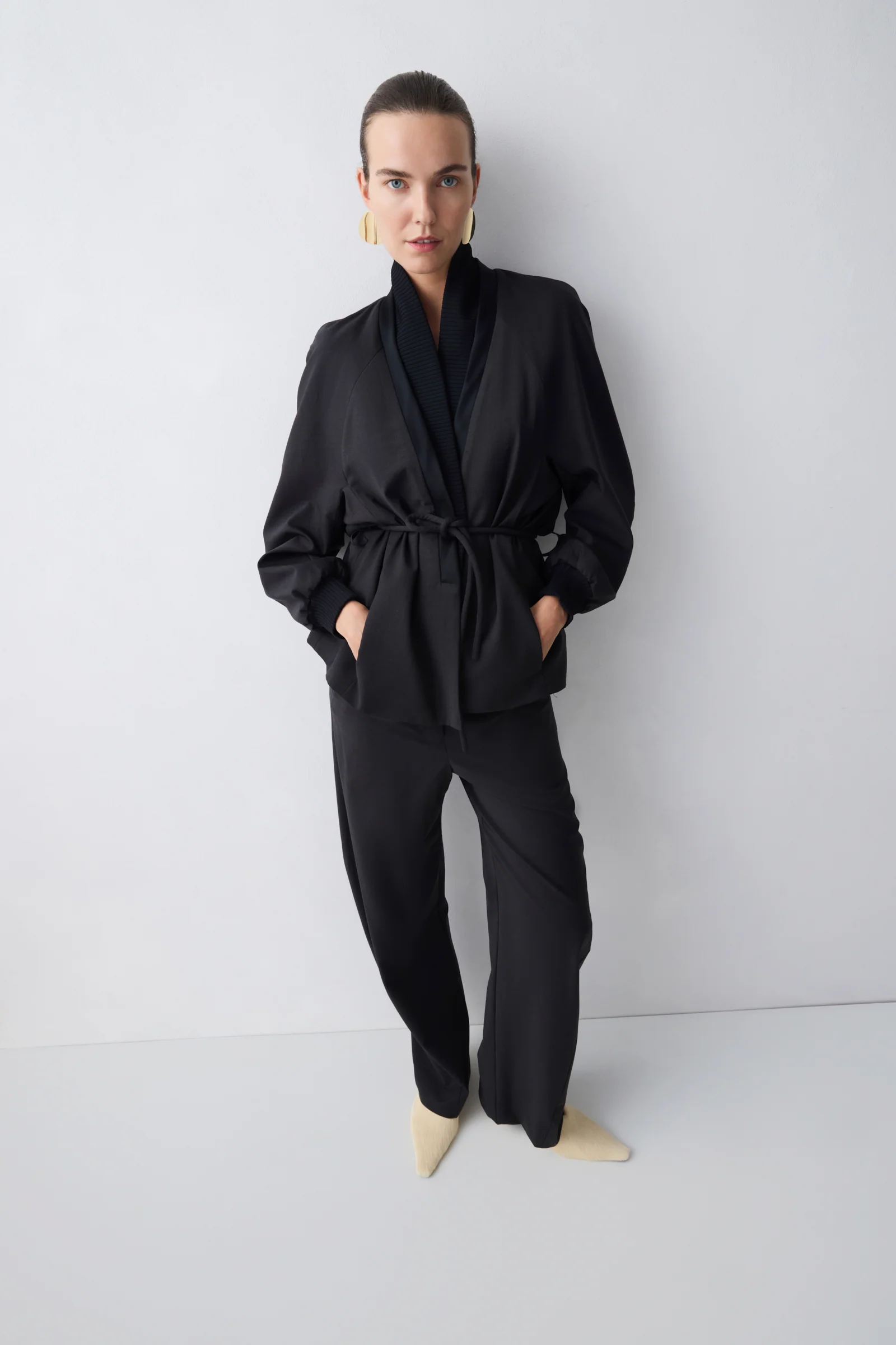 CHARCOAL WOOL SUITING AWAKEN BOMBER - Image 2