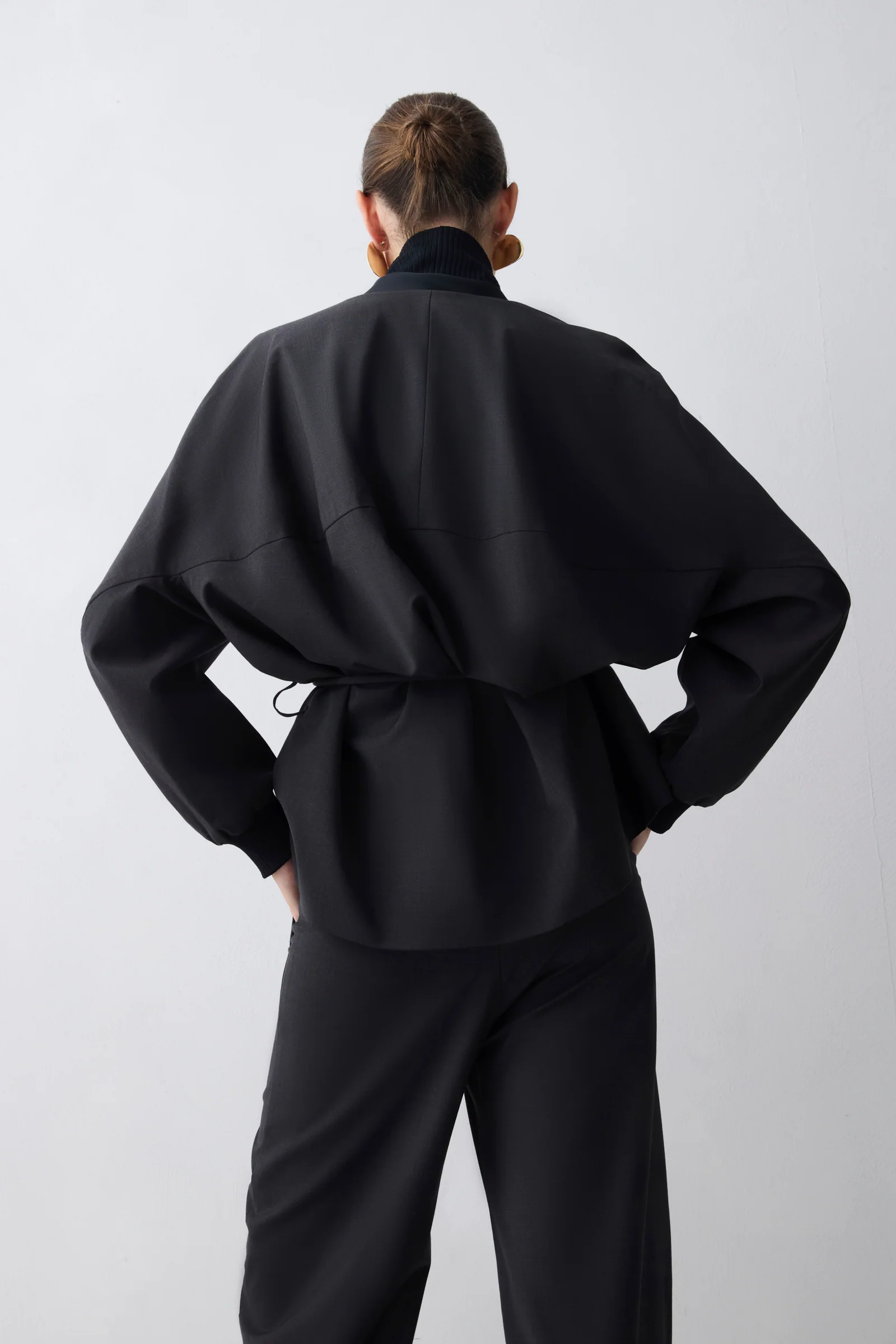 CHARCOAL WOOL SUITING AWAKEN BOMBER - Image 5