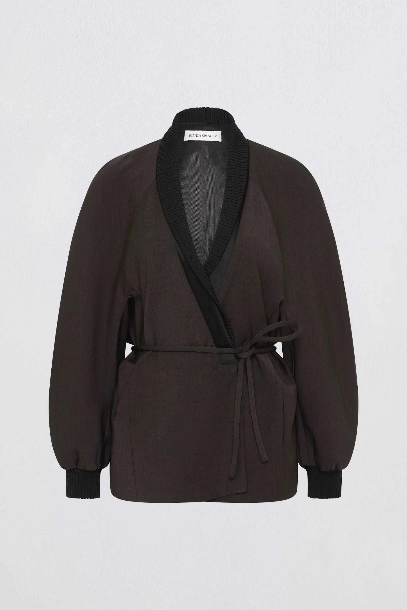 CHARCOAL WOOL SUITING AWAKEN BOMBER - Image 6