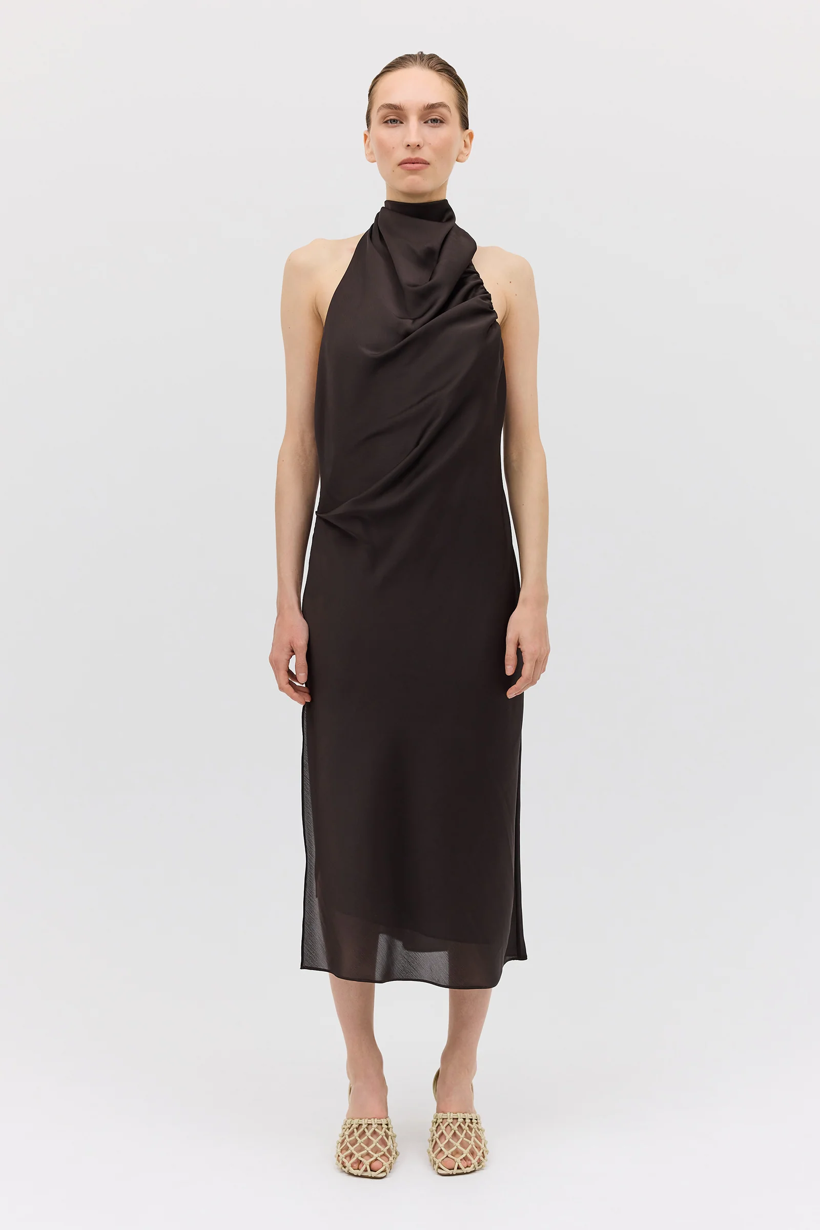 CHOCOLATE CHIFFON SUBLIMATE DRESS - Image 3
