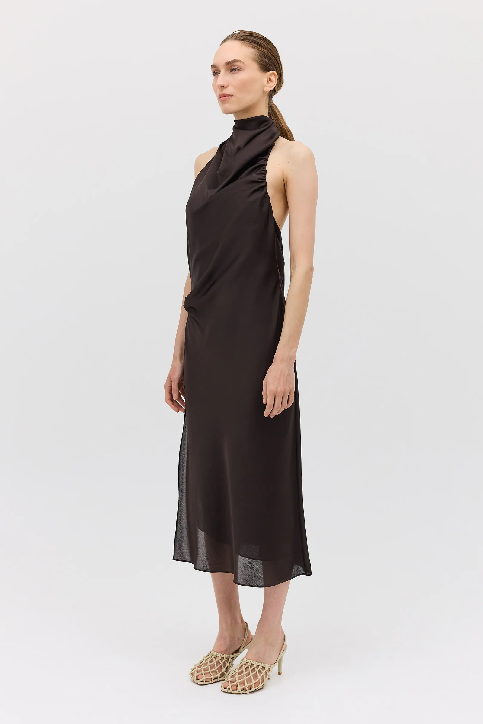 CHOCOLATE CHIFFON SUBLIMATE DRESS - Image 4