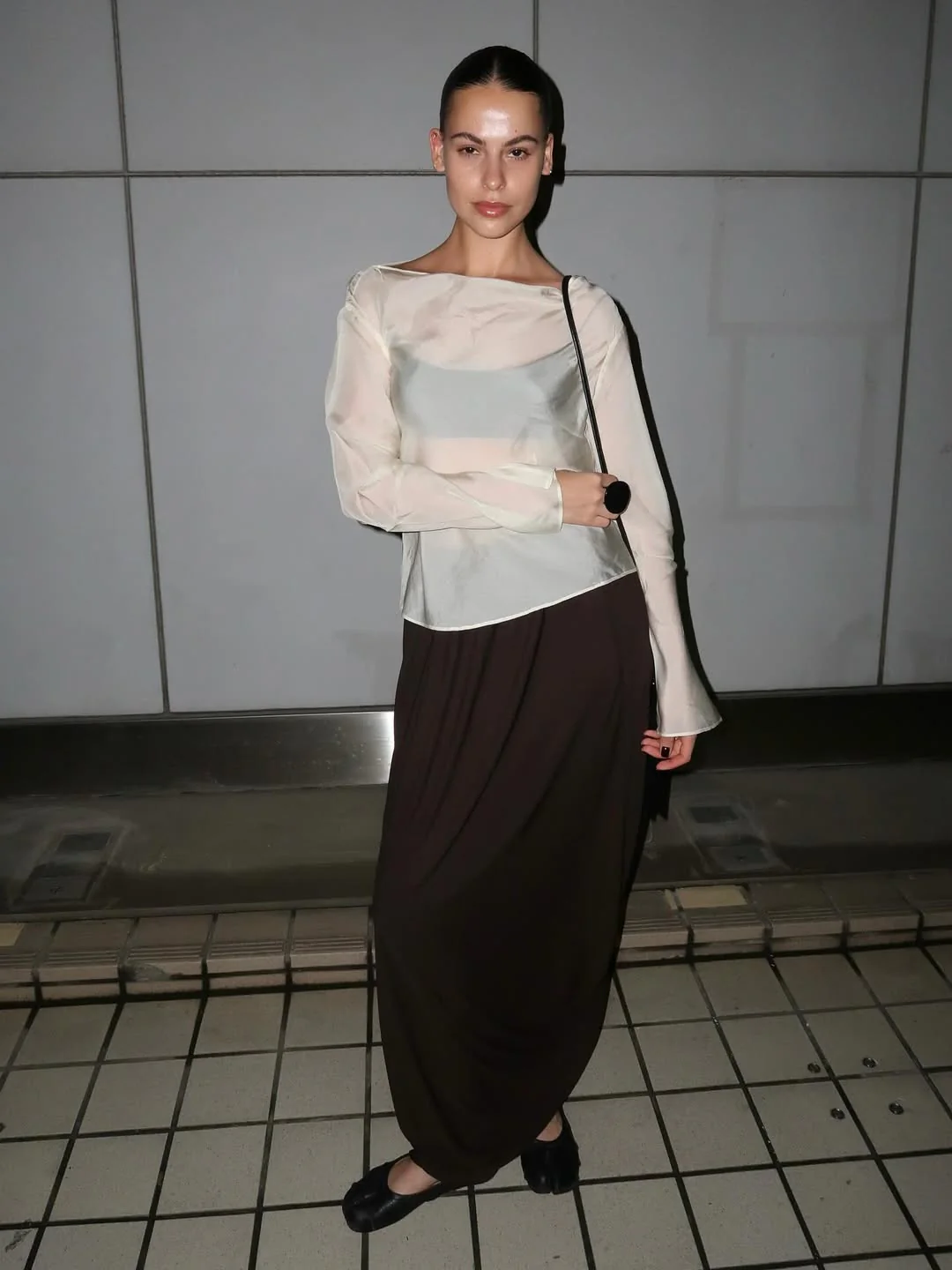 CHOCOLATE JERSEY RIPPLE SKIRT - Image 8