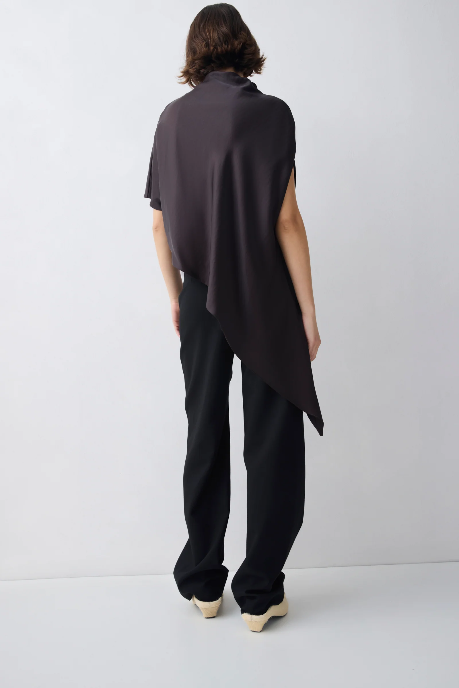 CHOCOLATE SATIN SUITING EVOLUTION TOP - Image 5