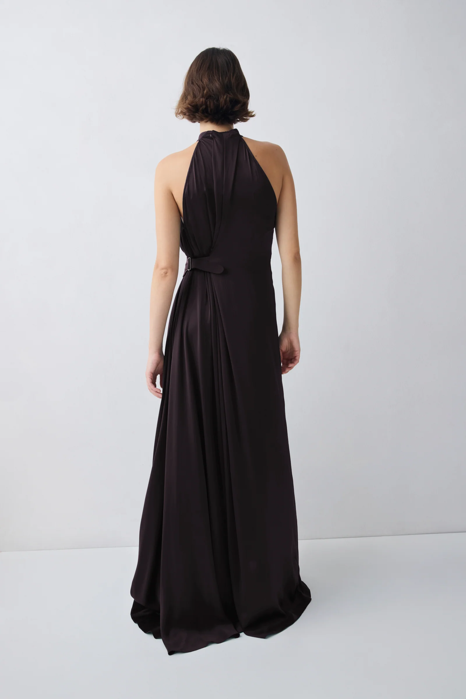 CHOCOLATE SILK SATIN ISABELLA GOWN - Image 3