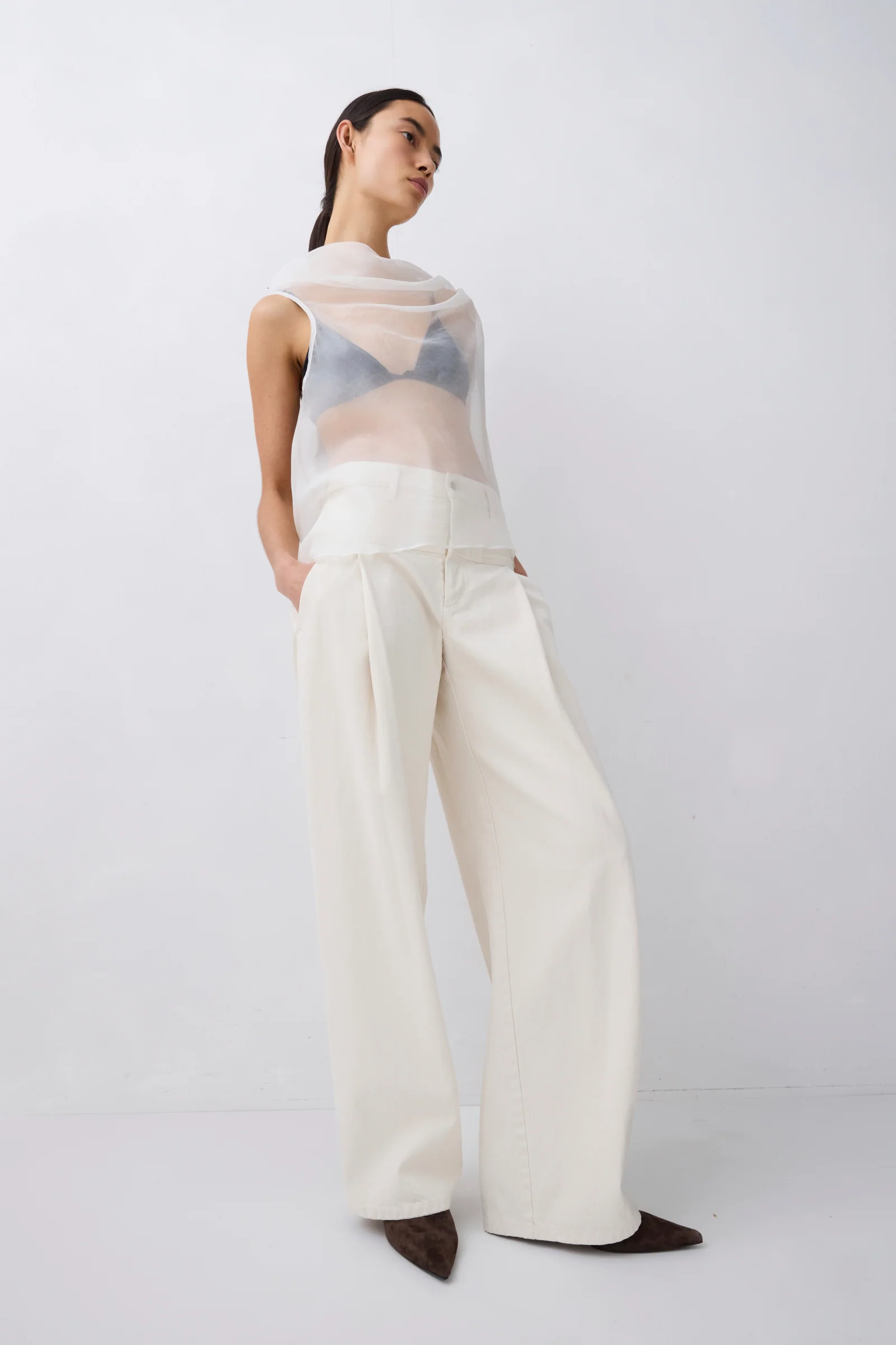 CREAM ORGANZA CEZANNE TOP - Image 3