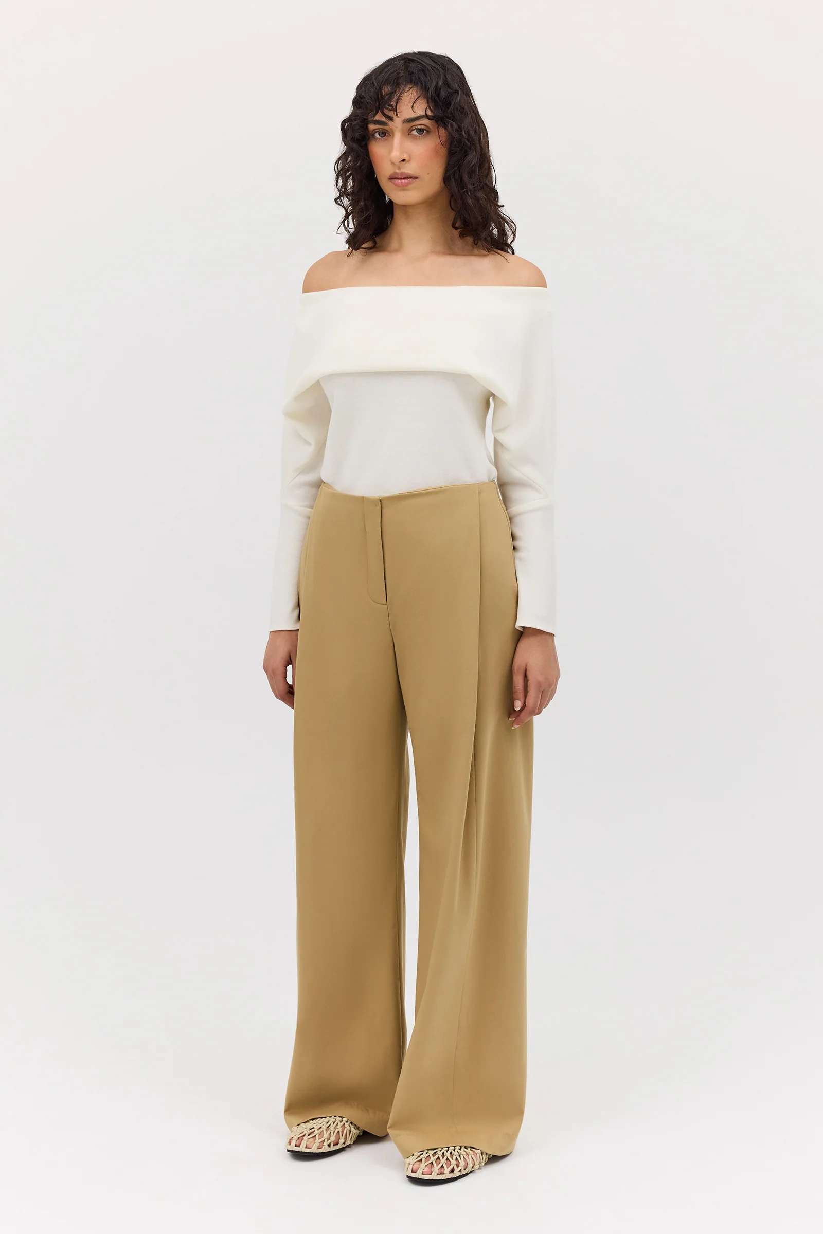 CREAM WOOL JERSEY BIJOU TOP - Image 4