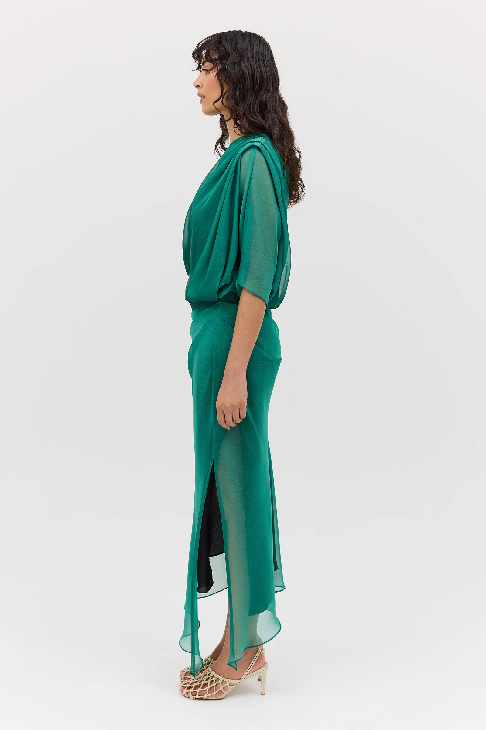 FOREST CHIFFON CLINCH SKIRT - Image 4
