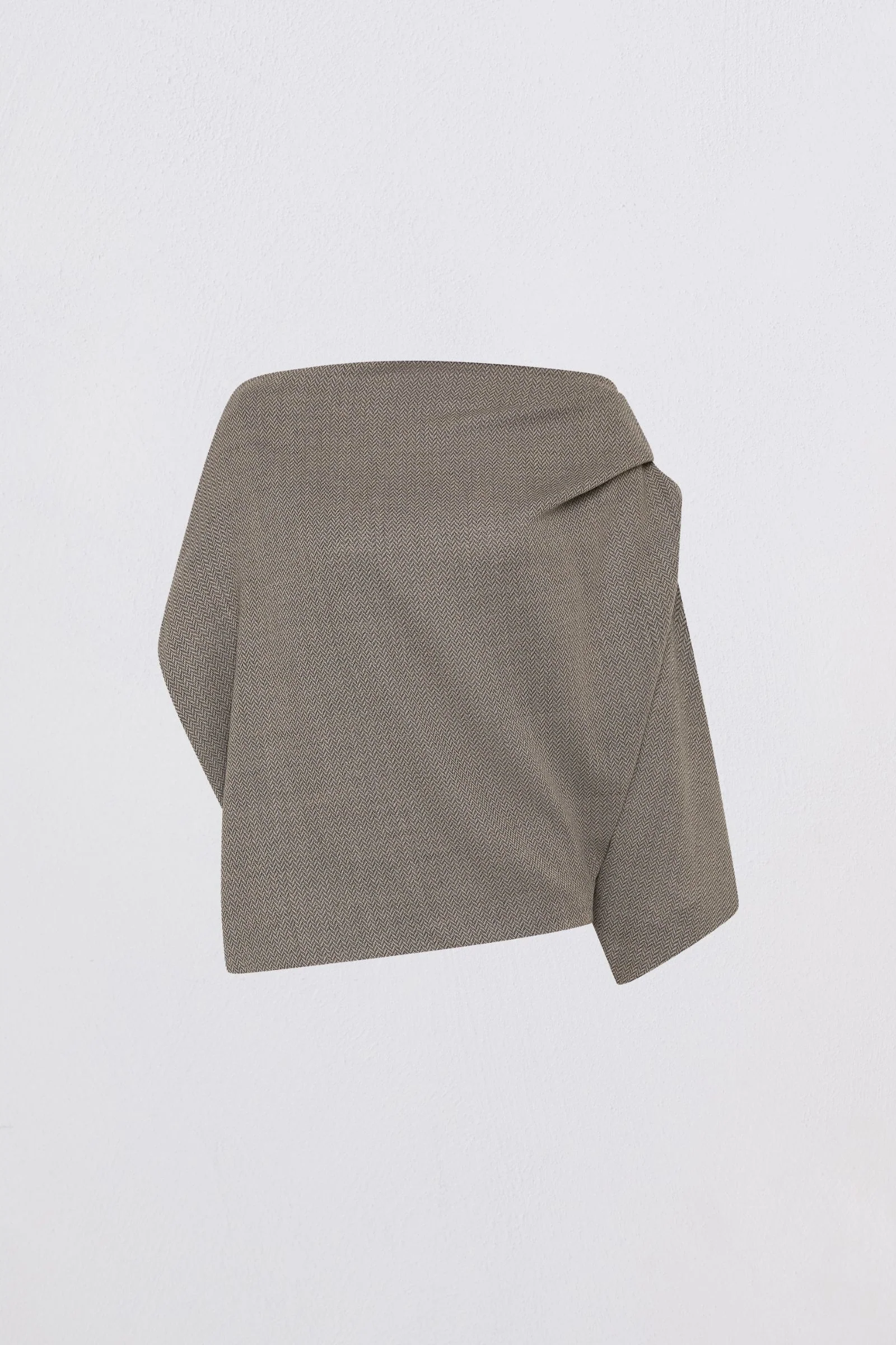 GREY HERRINGBONE WOOL SIGNAL TOP - Image 5