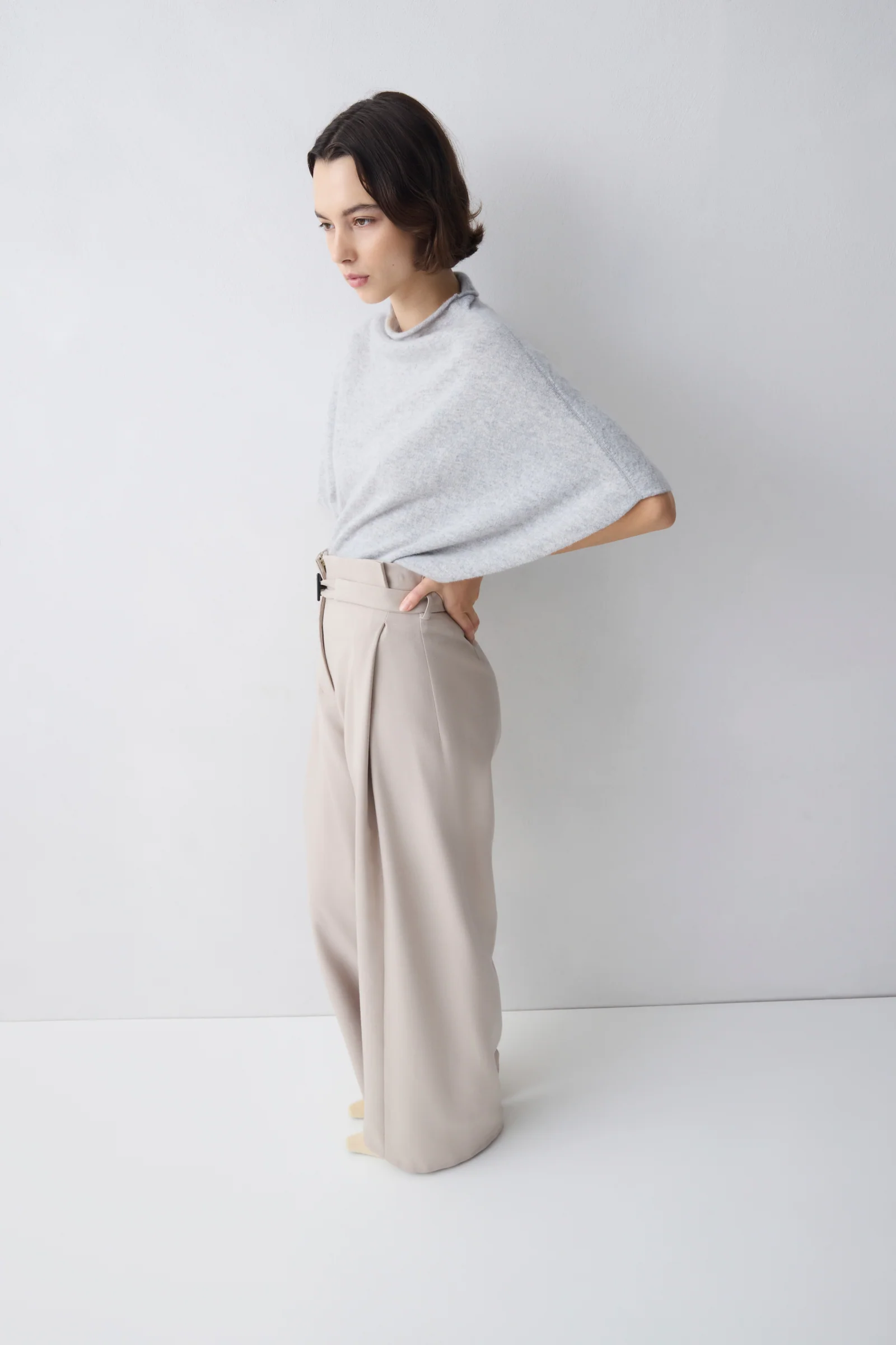 GREY MARLE CASHMERE RISE KNIT TOP - Image 4