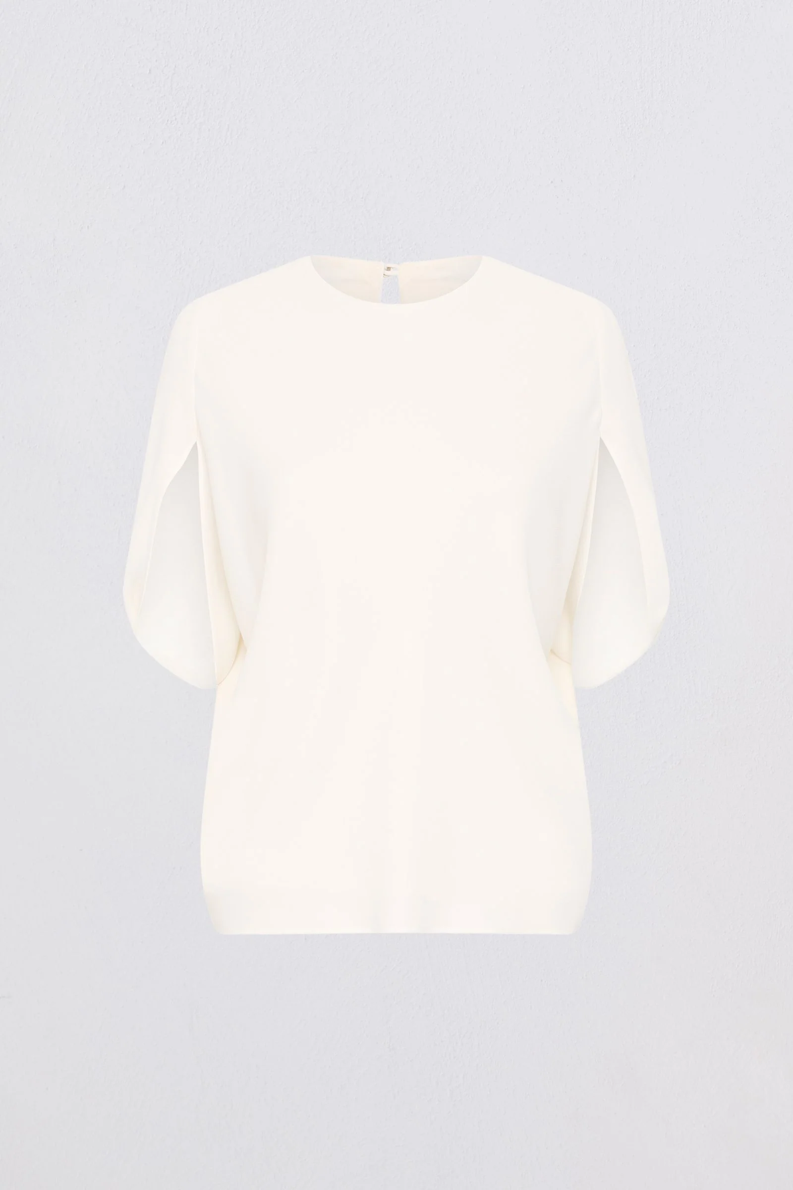 IVORY CREPE CRAWFORD TOP - Image 8