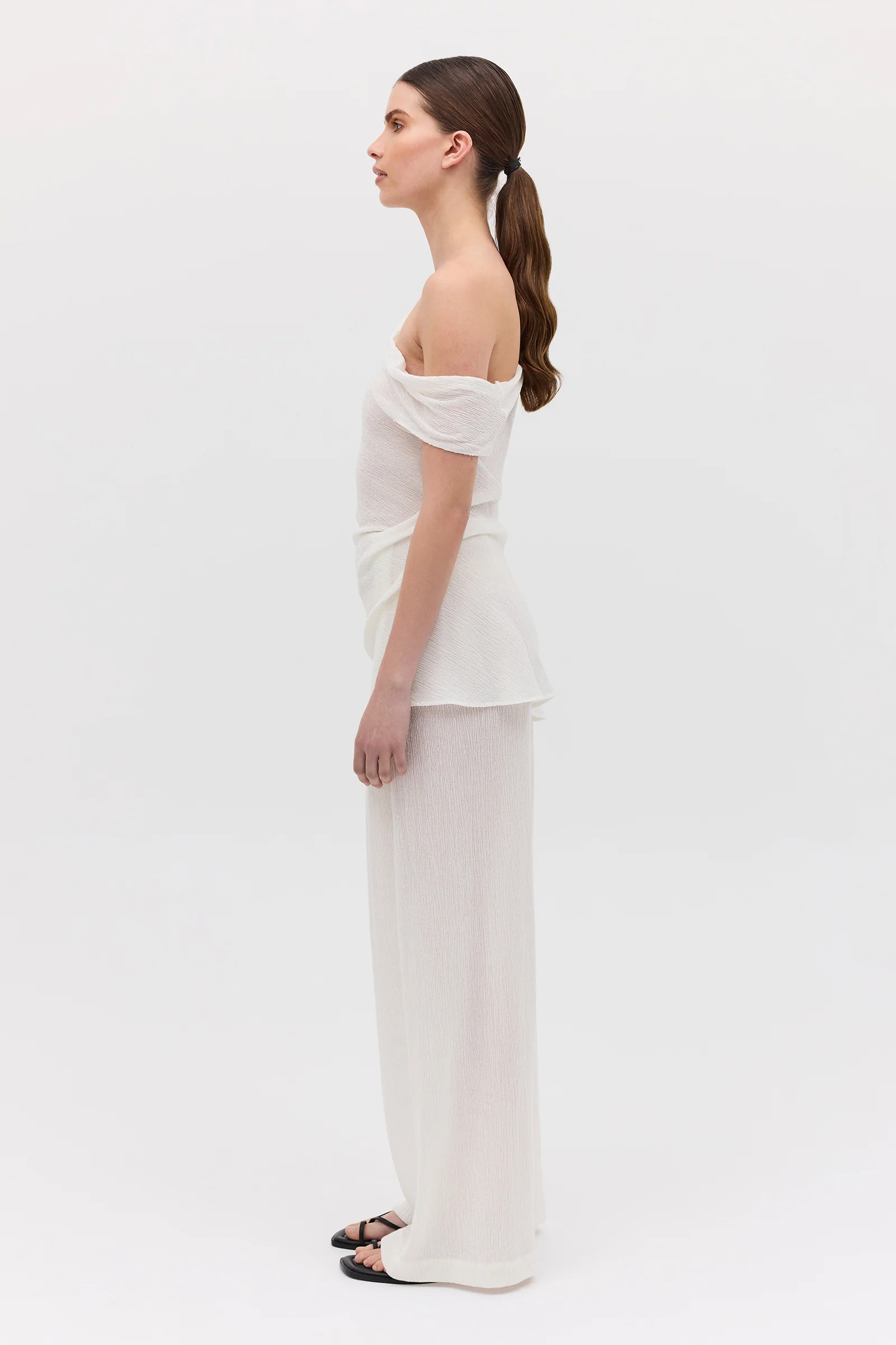 IVORY CRINKLE RAY PANT - Image 4
