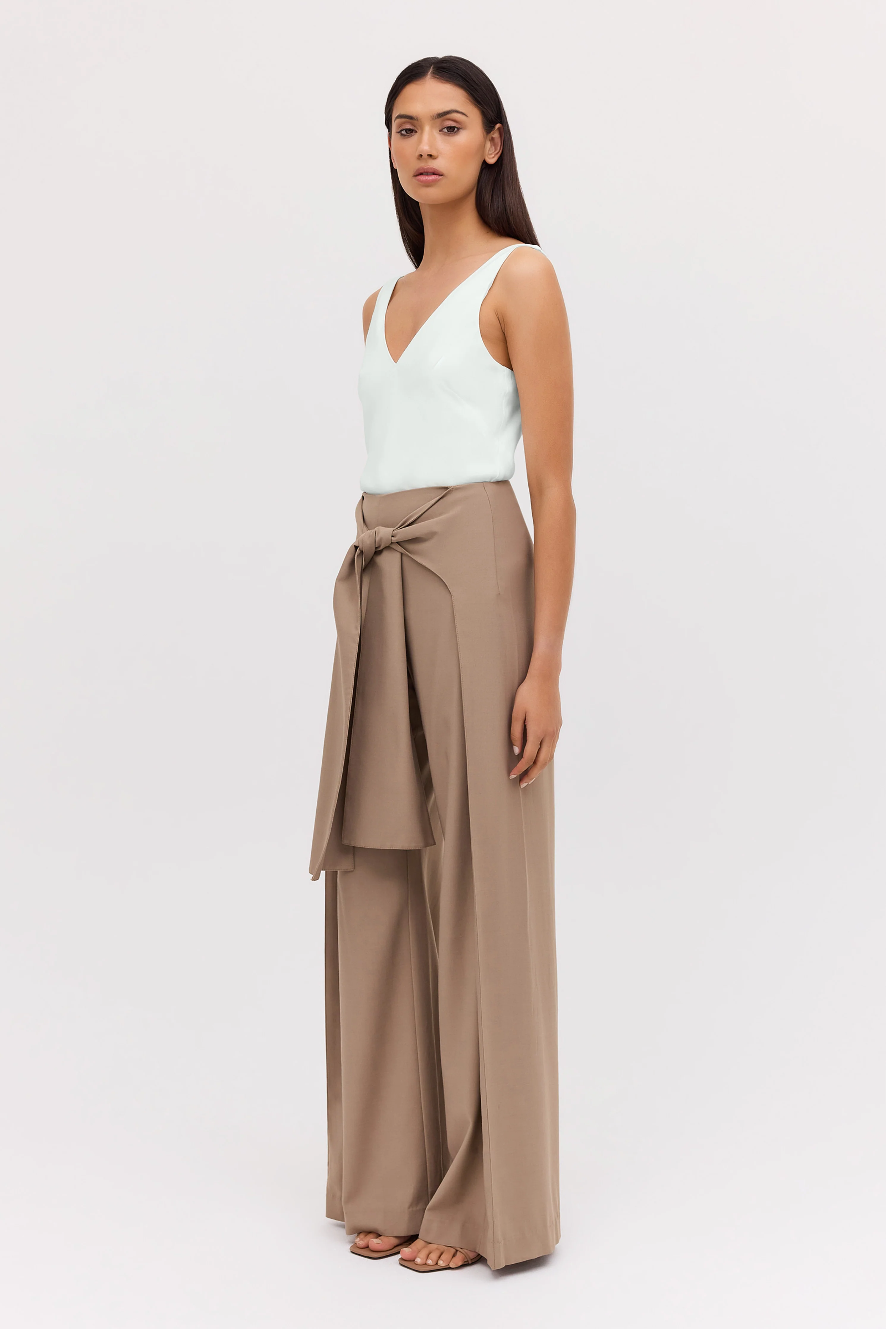 IVORY SATIN CREPE CLAUDE TANK - Image 4