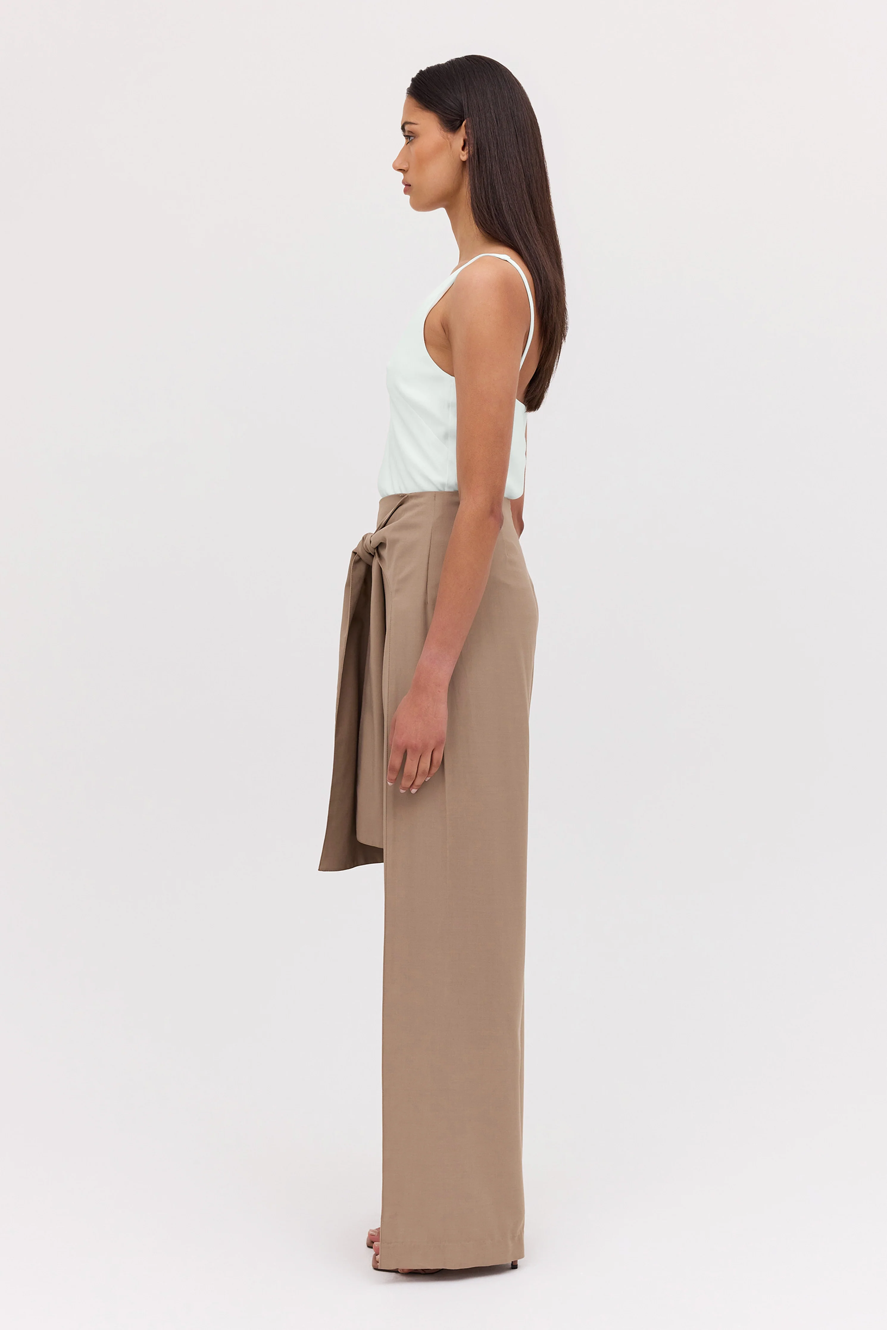IVORY SATIN CREPE CLAUDE TANK - Image 5