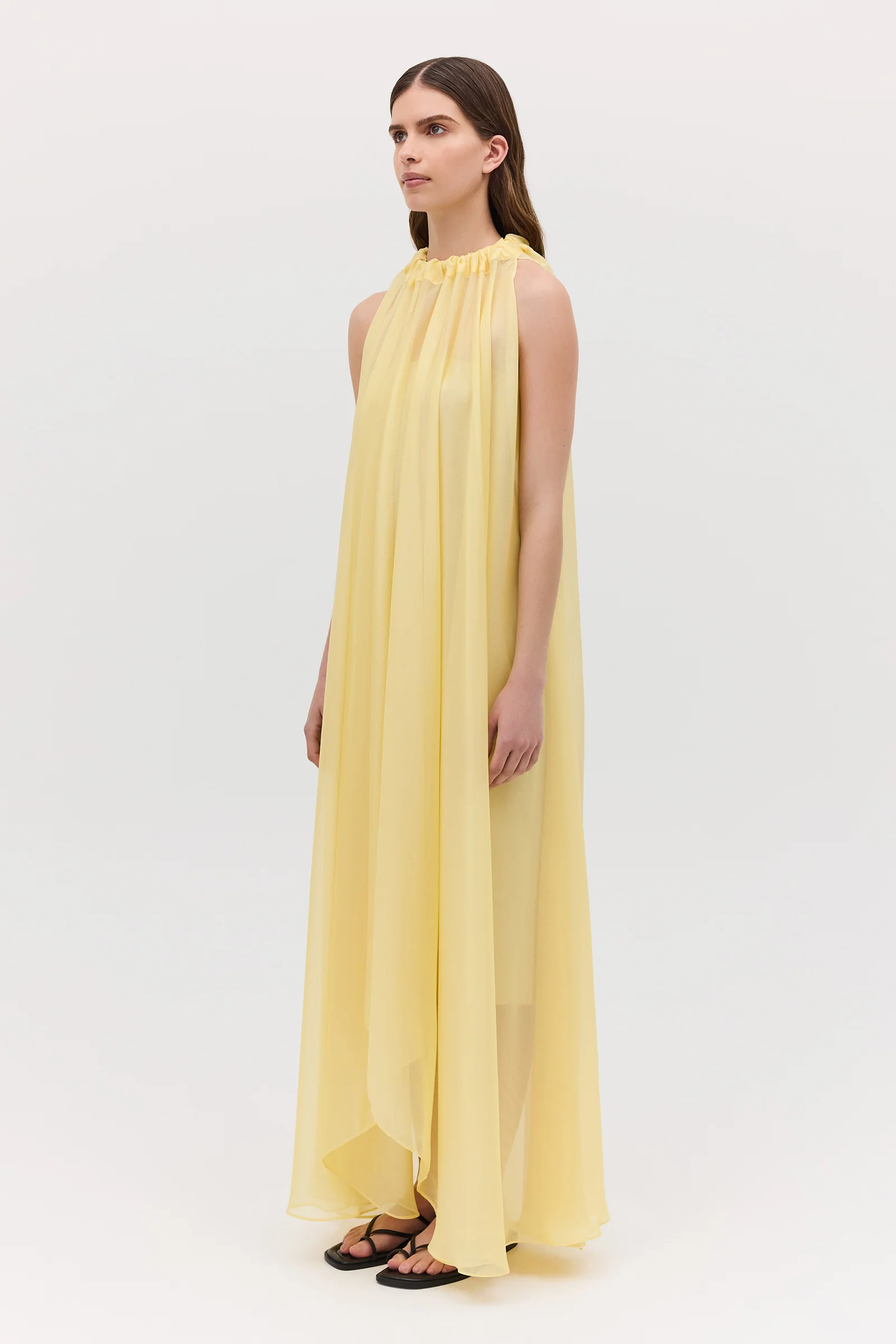 LEMON CHIFFON EFFUSE DRESS - Image 4