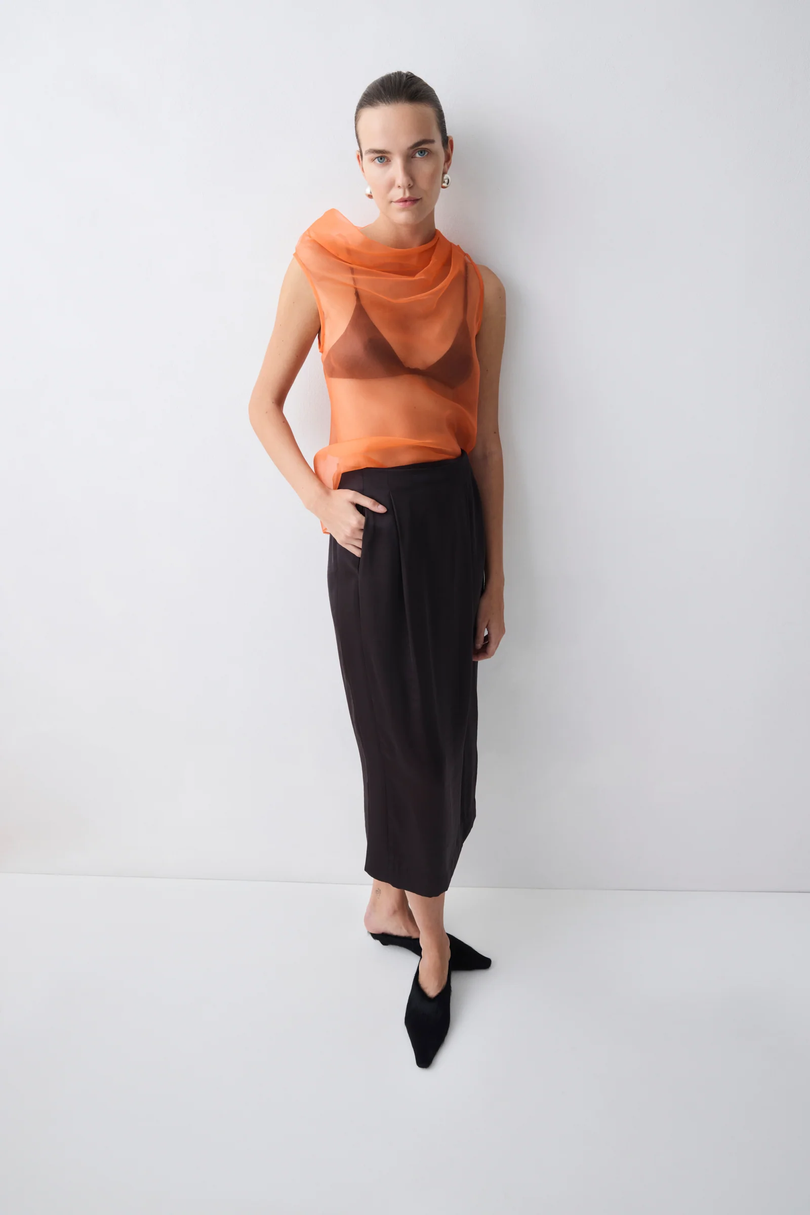 MANDARIN ORGANZA CEZANNE TOP - Image 5
