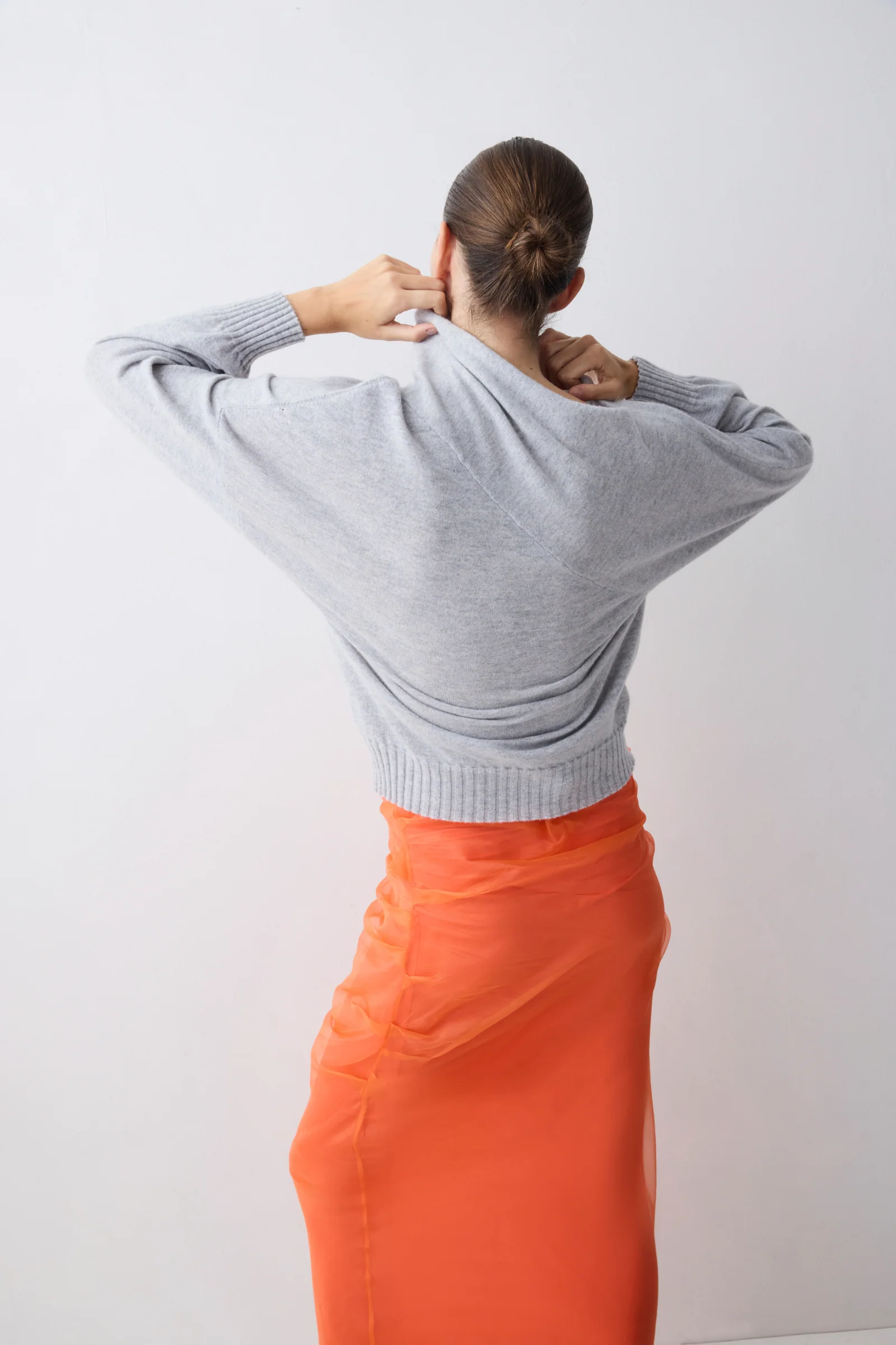 MANDARIN ORGANZA EMULATE SKIRT - Image 4