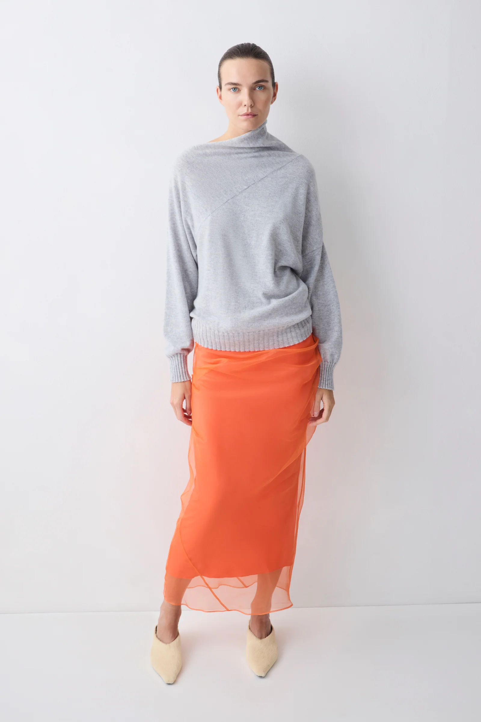 MANDARIN ORGANZA EMULATE SKIRT - Image 6