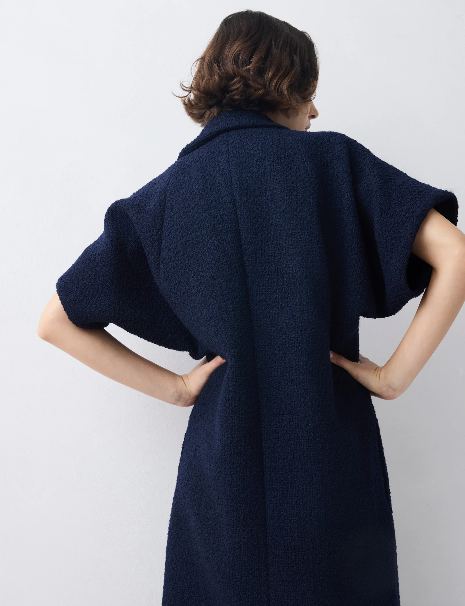 NAVY BOUCLE TWEED MUTUAL COAT - Image 3
