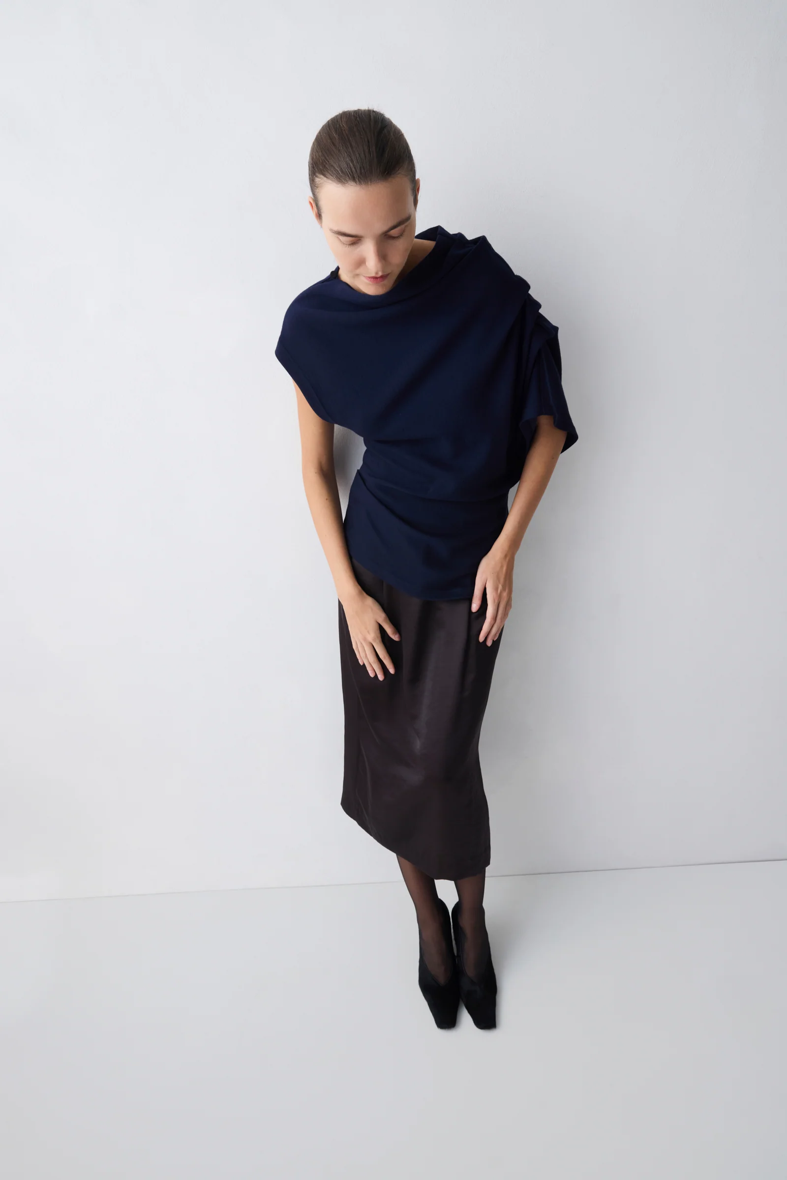 NAVY JERSEY DECODE TOP - Image 3