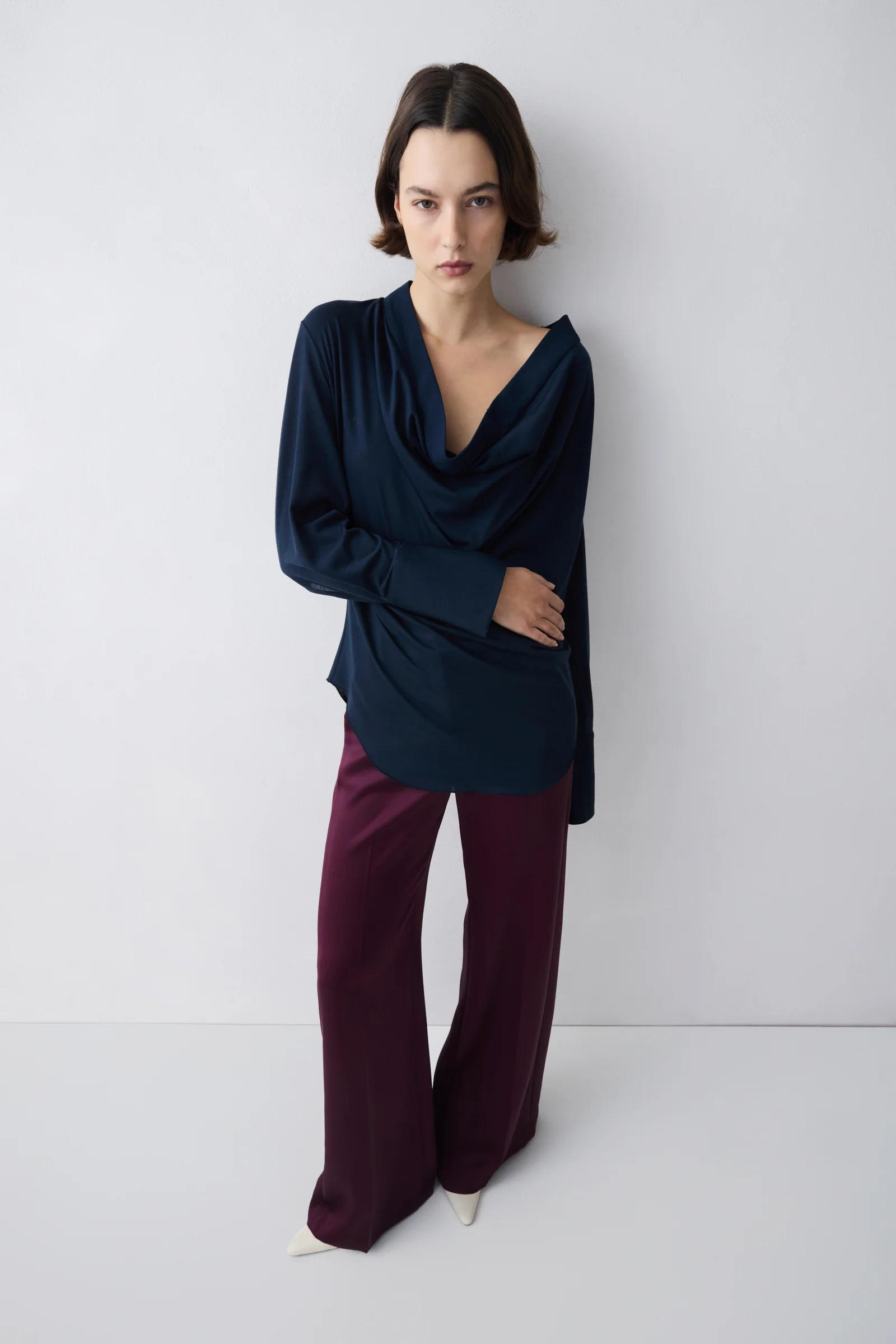 NAVY MERINO CASCADE TOP - Image 2