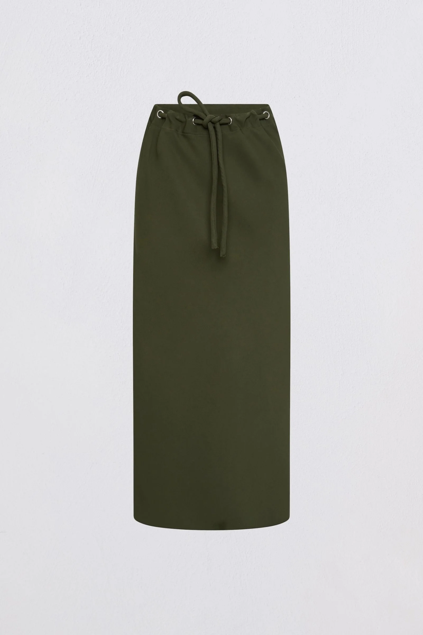 OLIVE CREPE SUITING RAFAEL SKIRT - Image 7