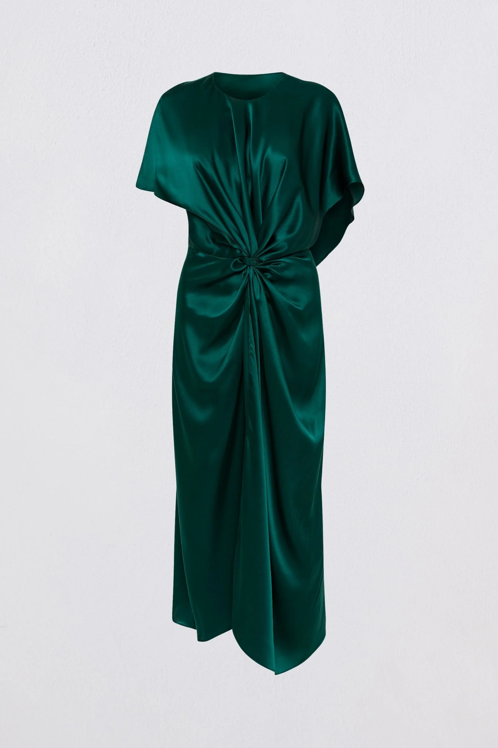 PETROL SILK ILLUSIONIST DRESS - Image 5