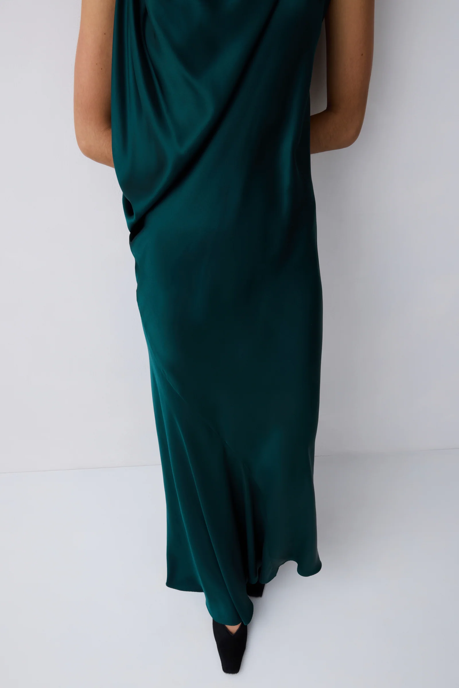 PETROL SILK ROMA GOWN - Image 3