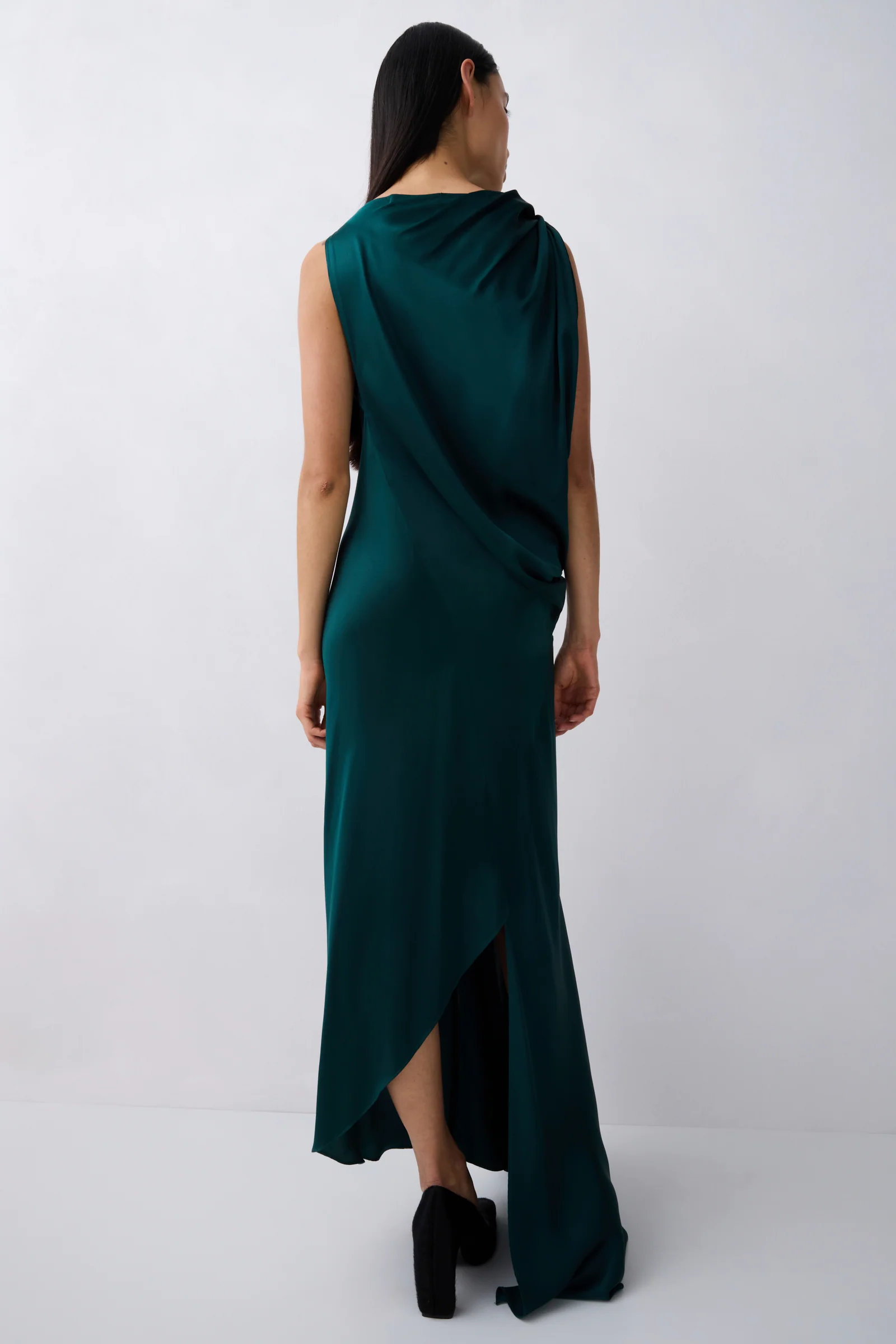 PETROL SILK ROMA GOWN - Image 6