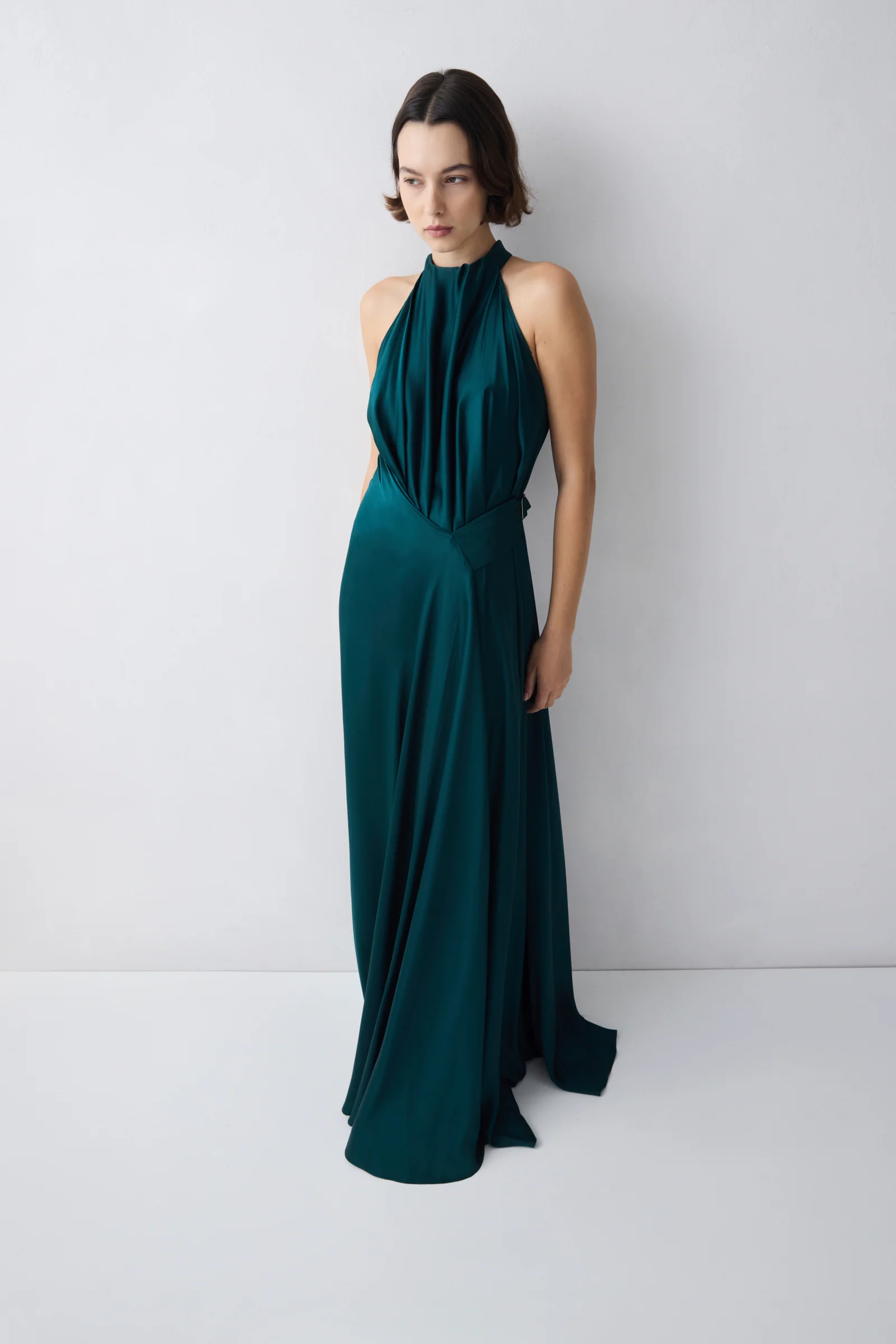 PETROL SILK SATIN  ISABELLA GOWN - Image 3