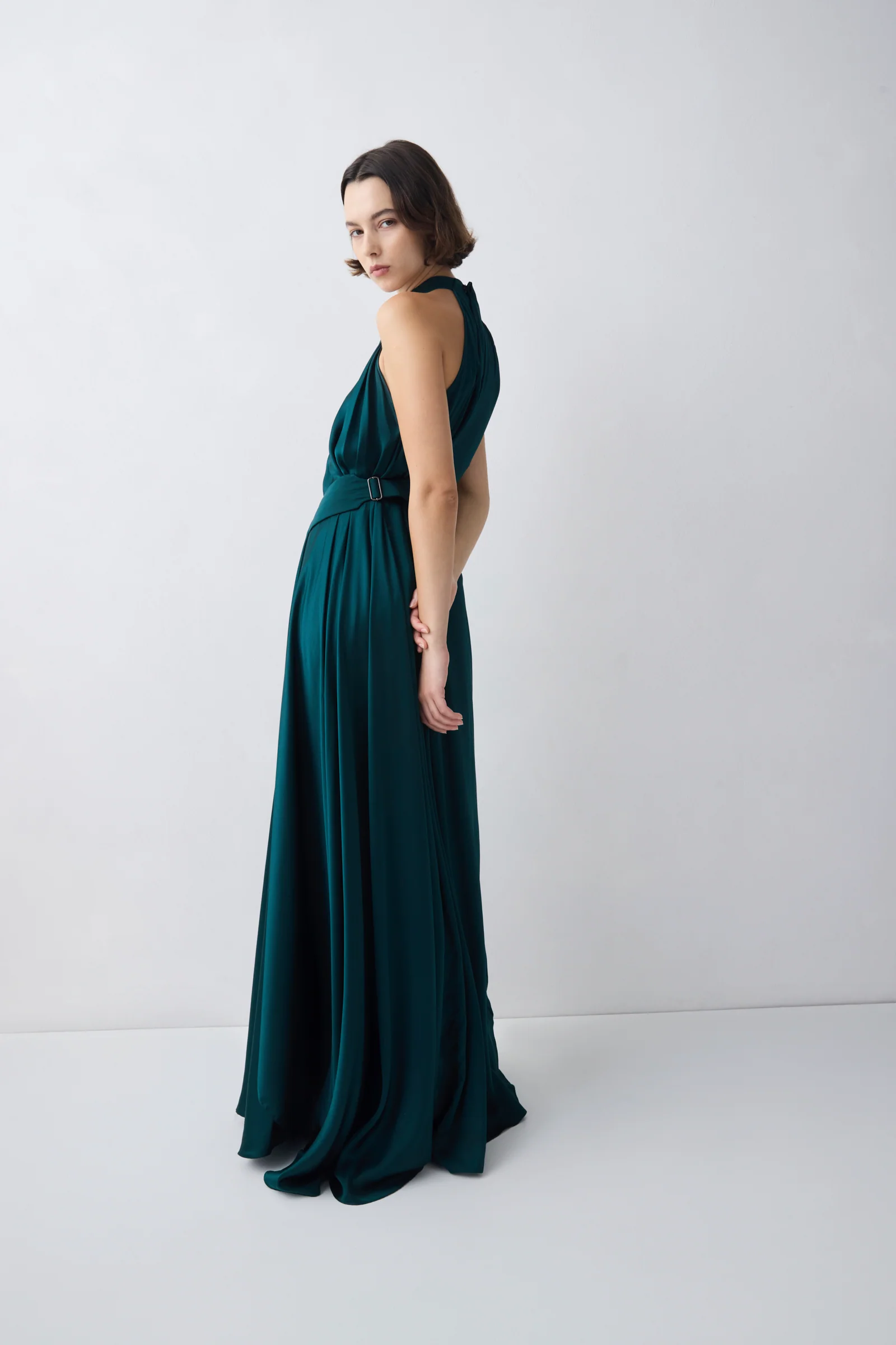 PETROL SILK SATIN  ISABELLA GOWN - Image 4