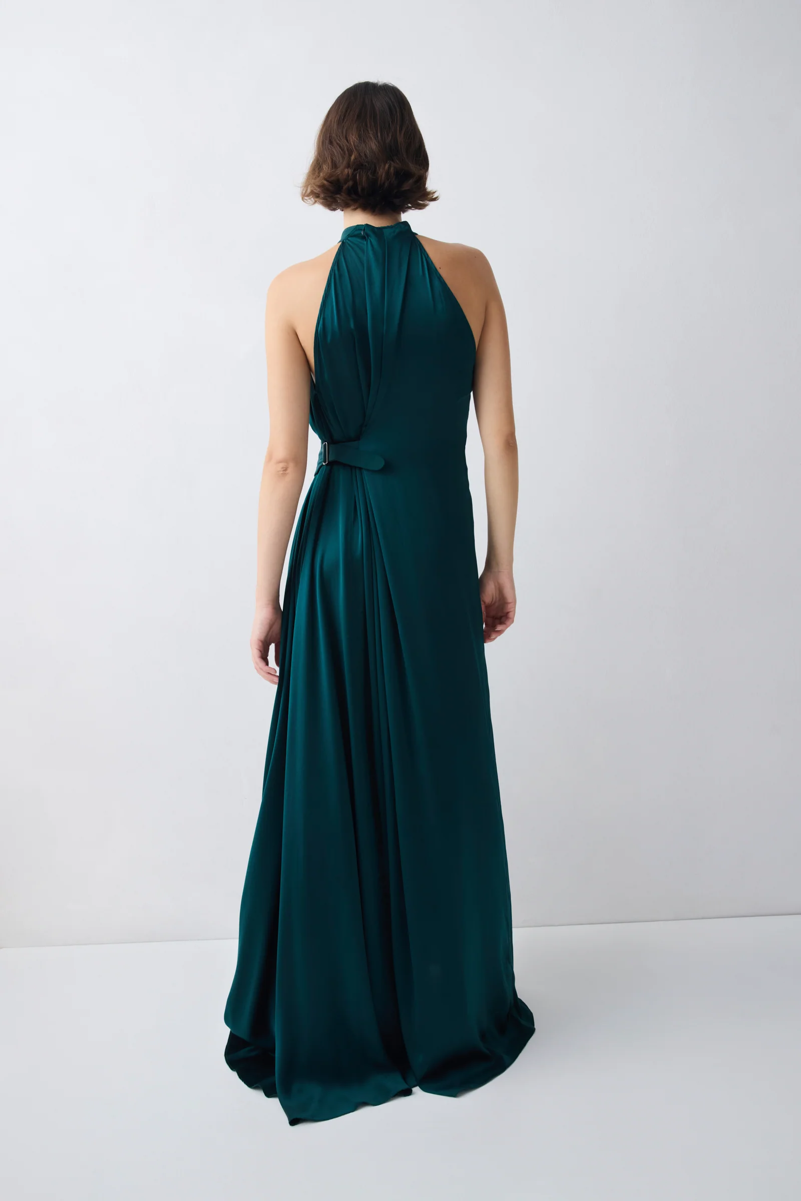 PETROL SILK SATIN  ISABELLA GOWN - Image 5