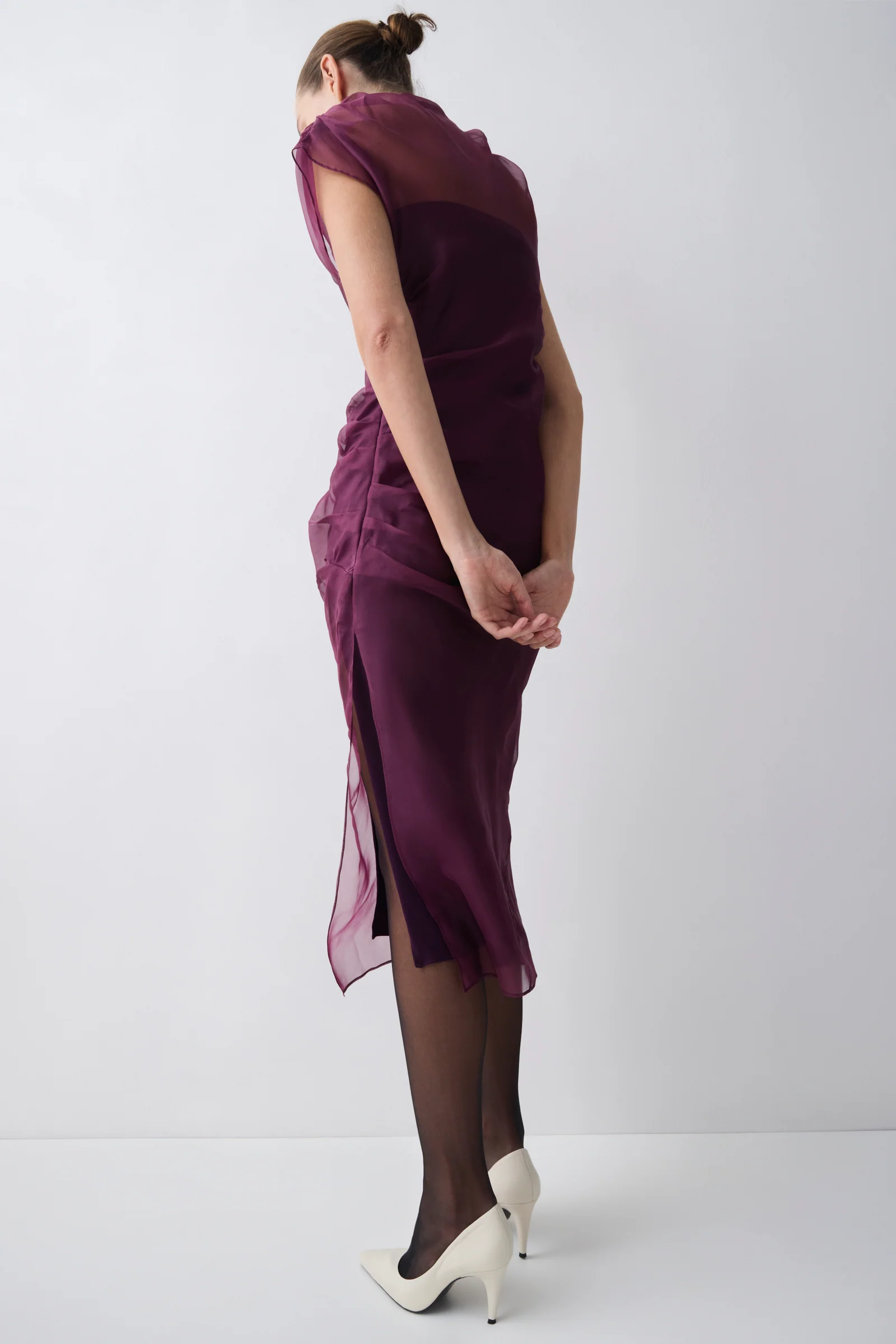 PLUM ORGANZA EMULATE DRESS - Image 3