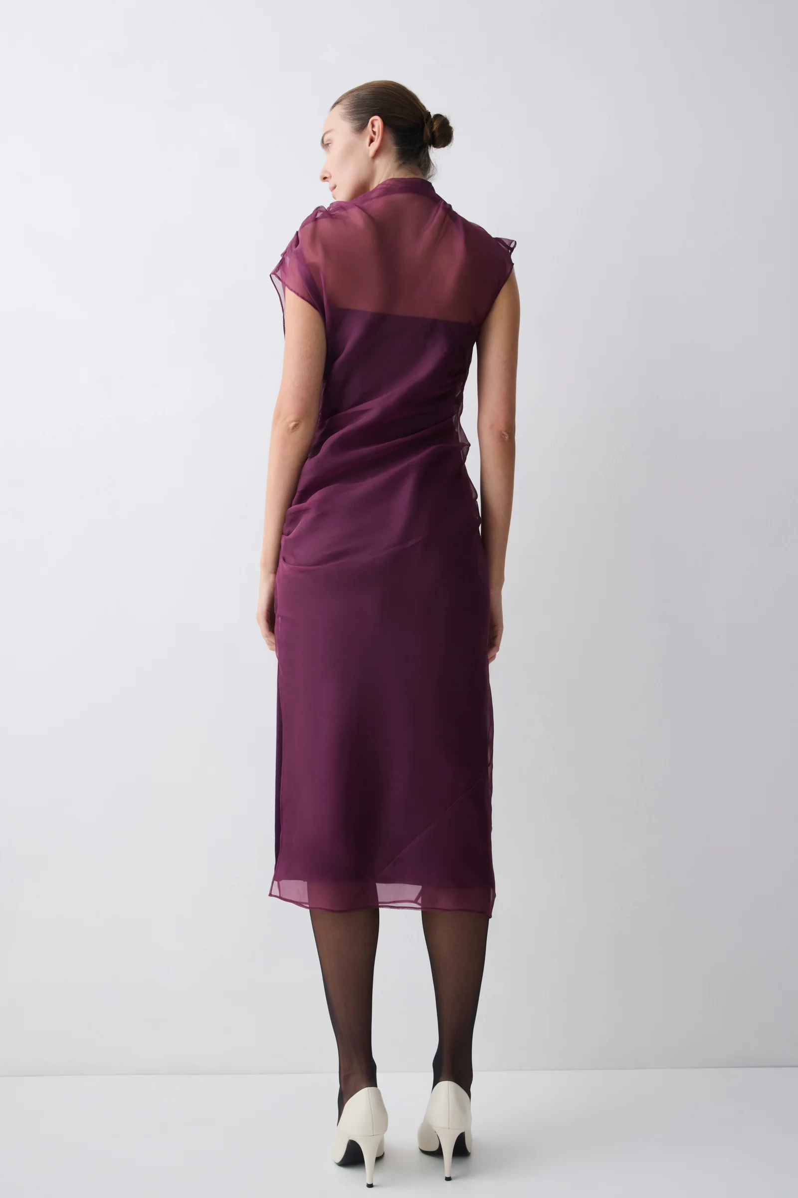 PLUM ORGANZA EMULATE DRESS - Image 4