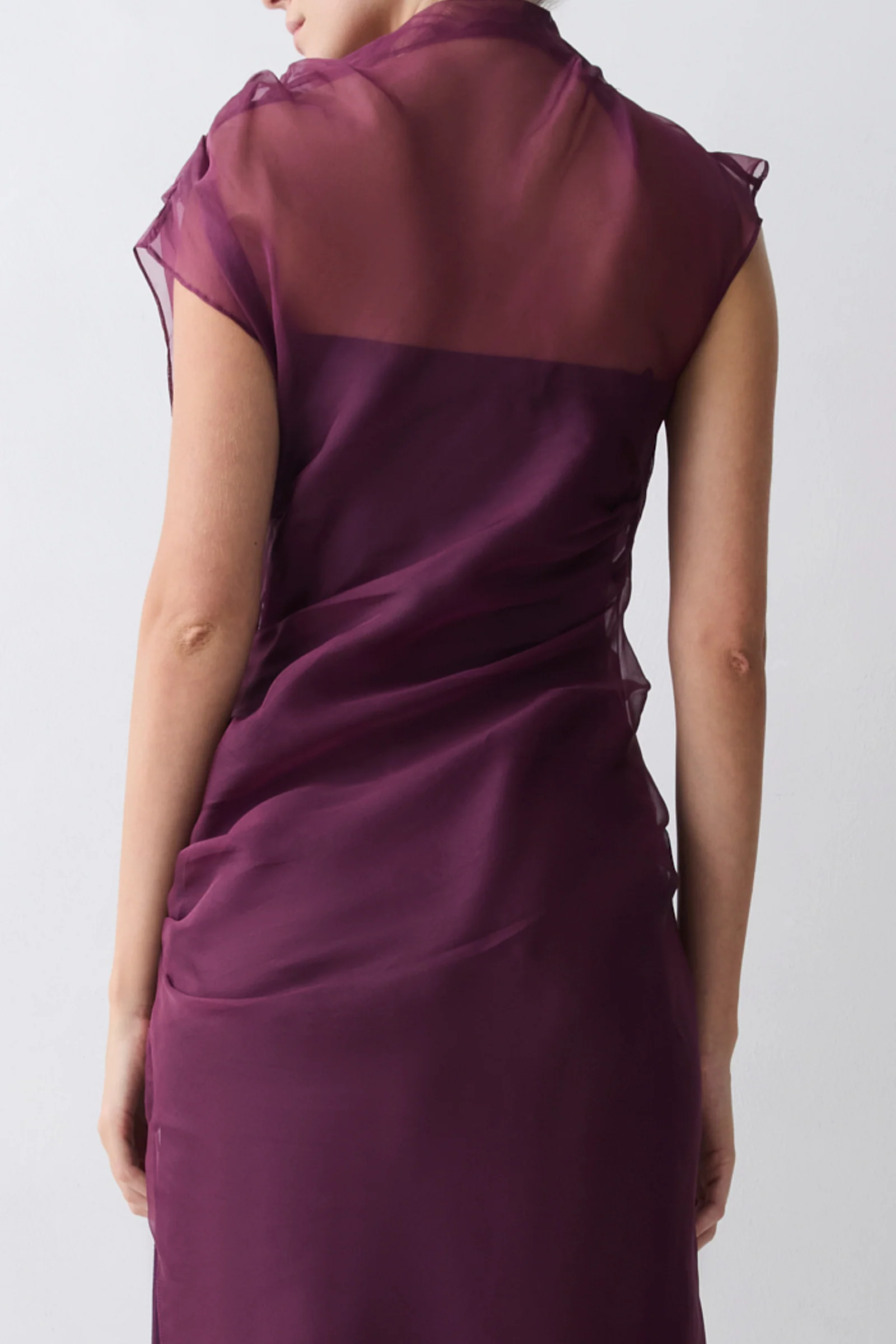 PLUM ORGANZA EMULATE DRESS - Image 5