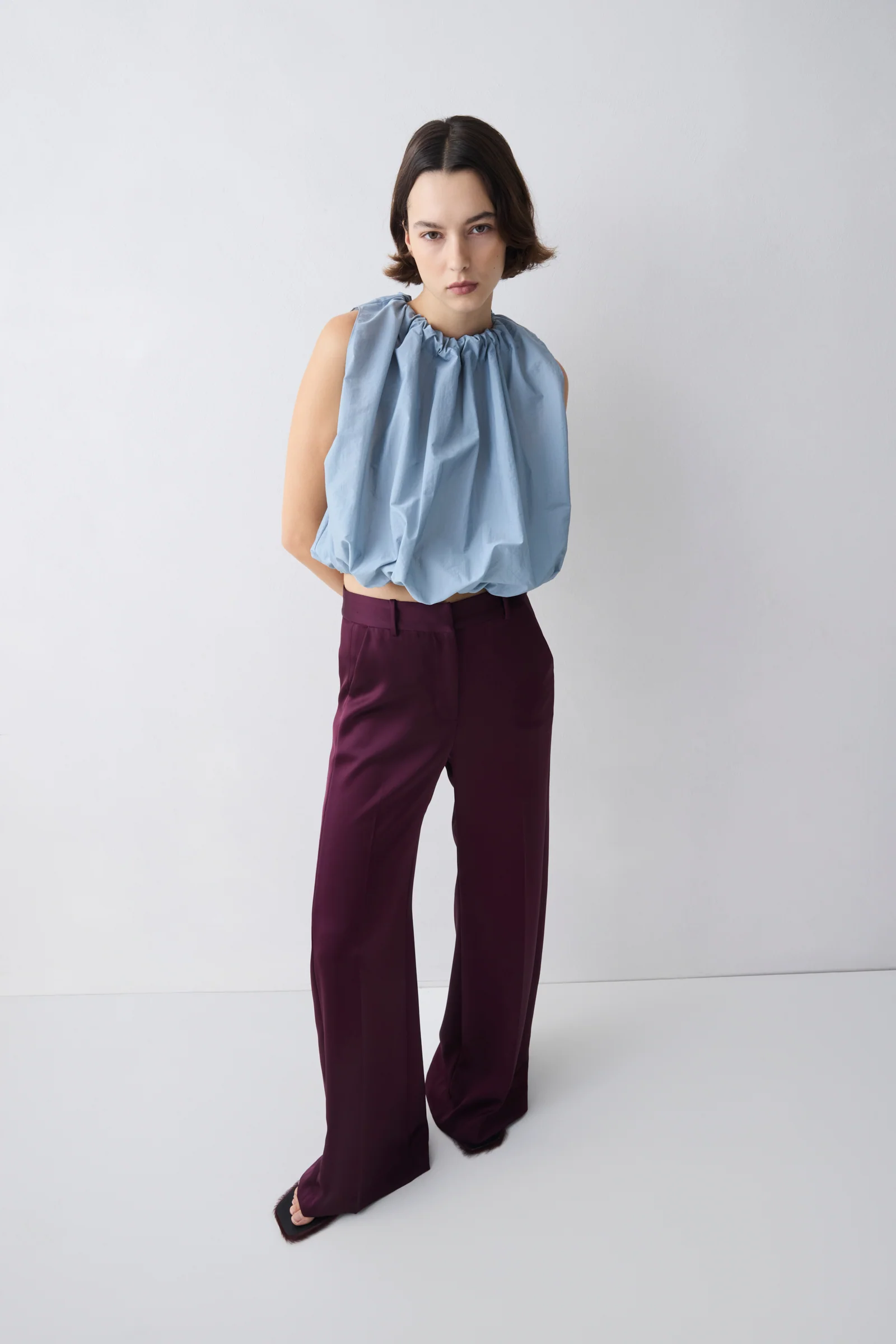 PLUM SATIN PULSE PANT - Image 2